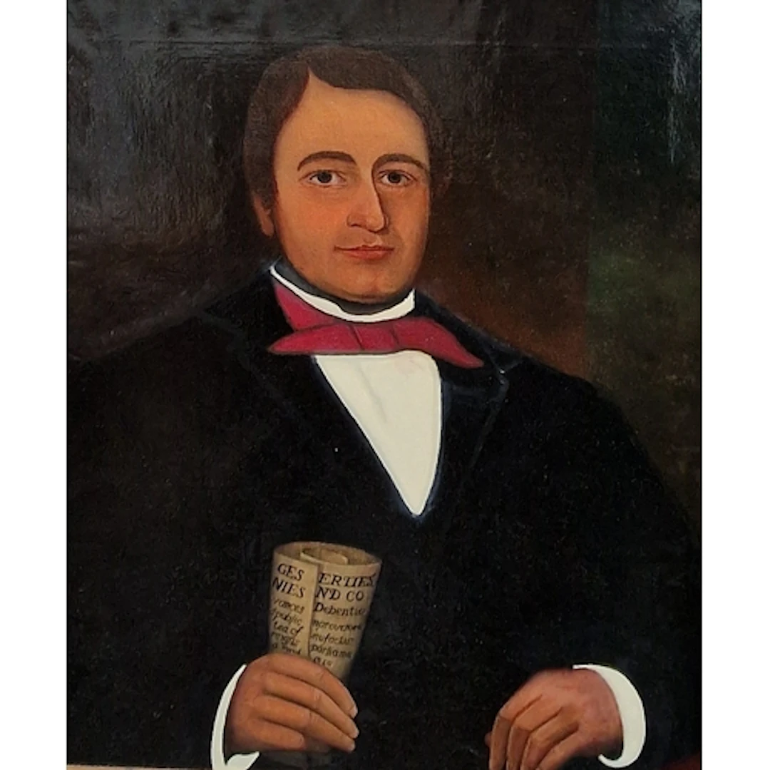 ENGLISH SCHOOL. Portrait of a Gentleman, quarter-length, ho...