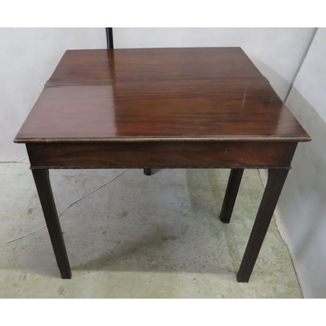 Antique Mahogany Fold Over Card Table/Tea Table, 4 square su...