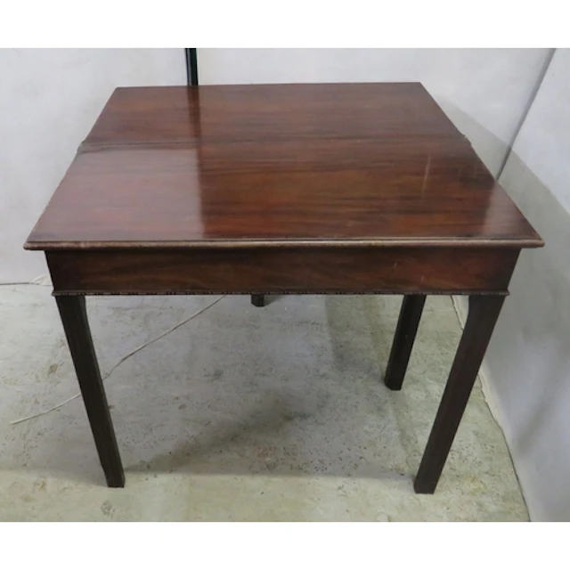 Antique Mahogany Fold Over Card Table/Tea Table, 4 square su...