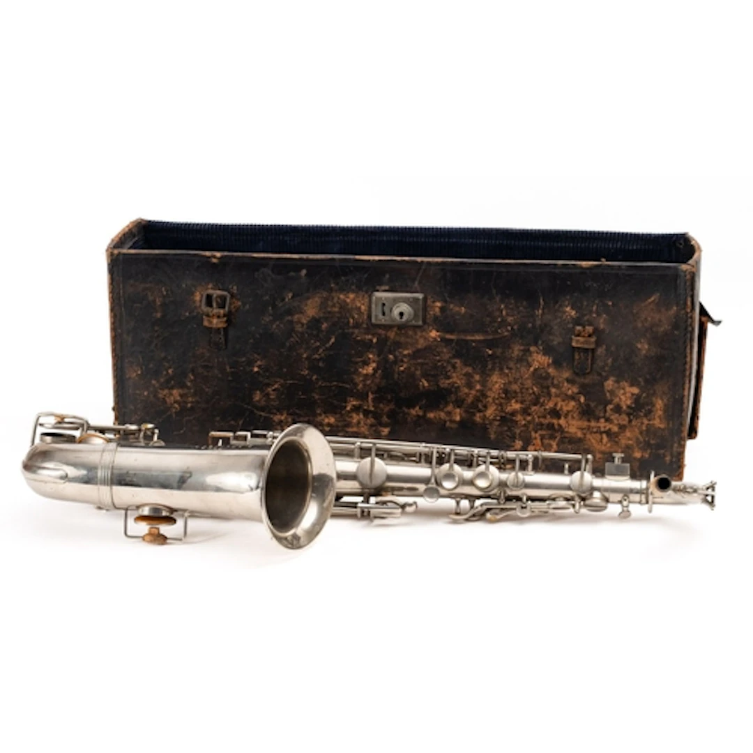 A 19th century Parisian alto saxophone, in original carry ca...