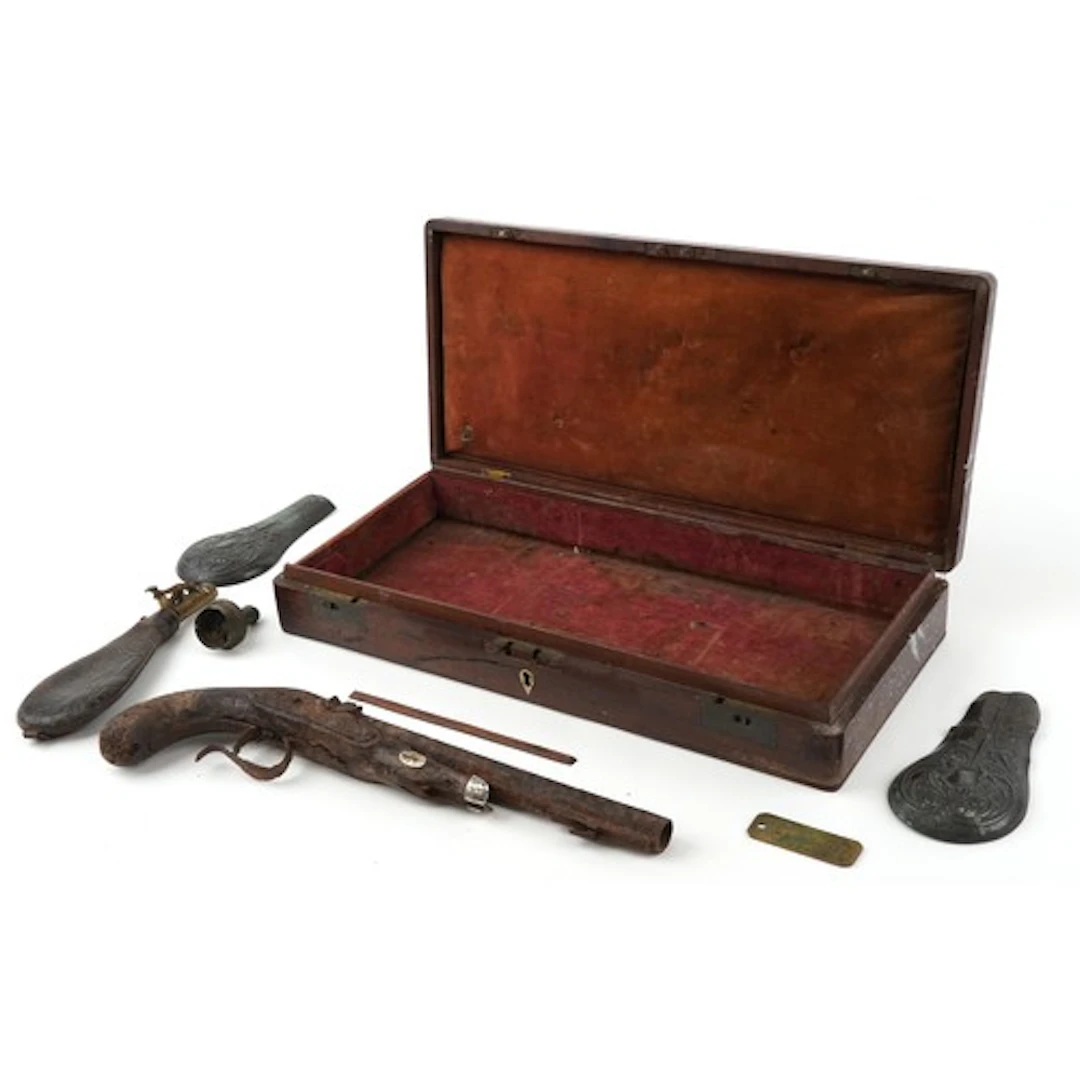 Military interest 19th century percussion pistol together wi...