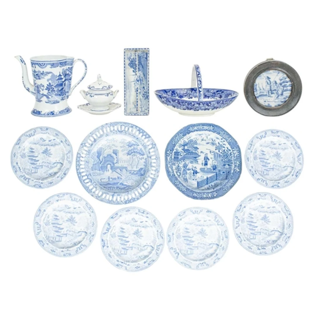 A Spode blue and white Argyle. Printed with the Tower patter...
