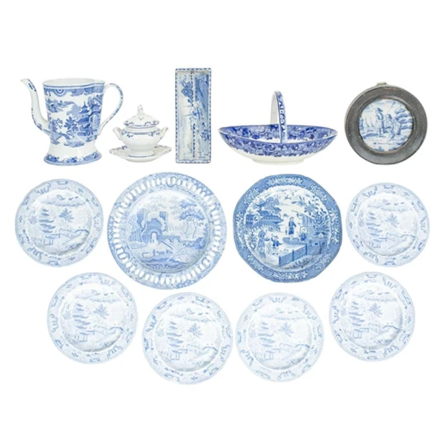 A Spode blue and white Argyle. Printed with the Tower patter...