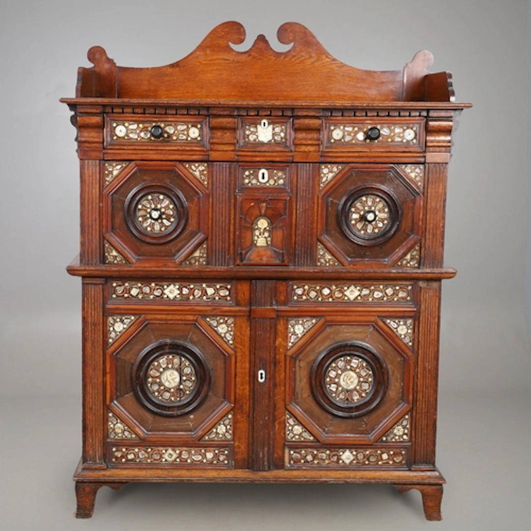 19TH CENTURY AND EARLIER OAK SECRETAIRE CHEST. incorporating...
