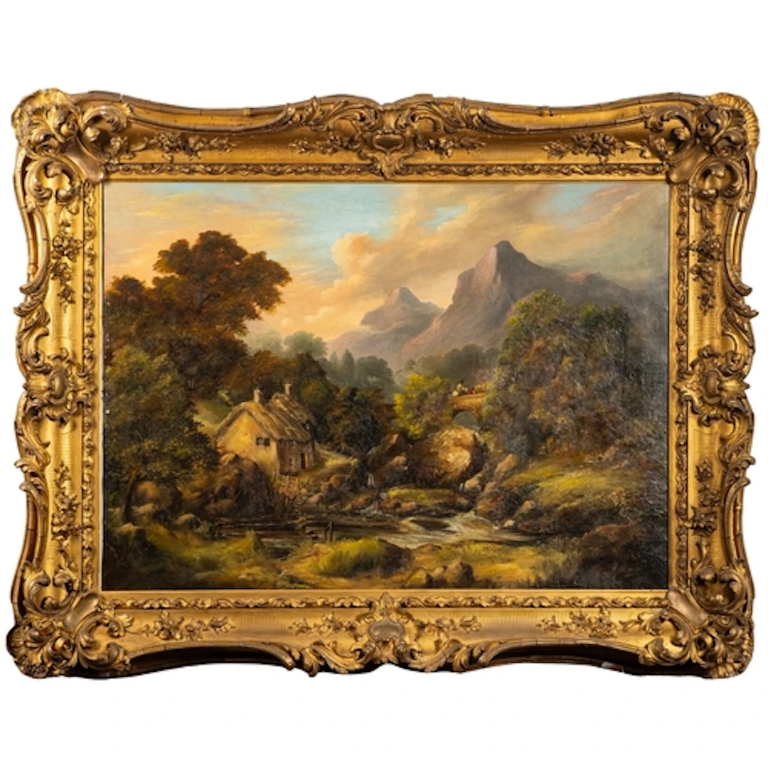 F Monkman (19th / 20th Century) - 'Ponty-pair, North Wales'...