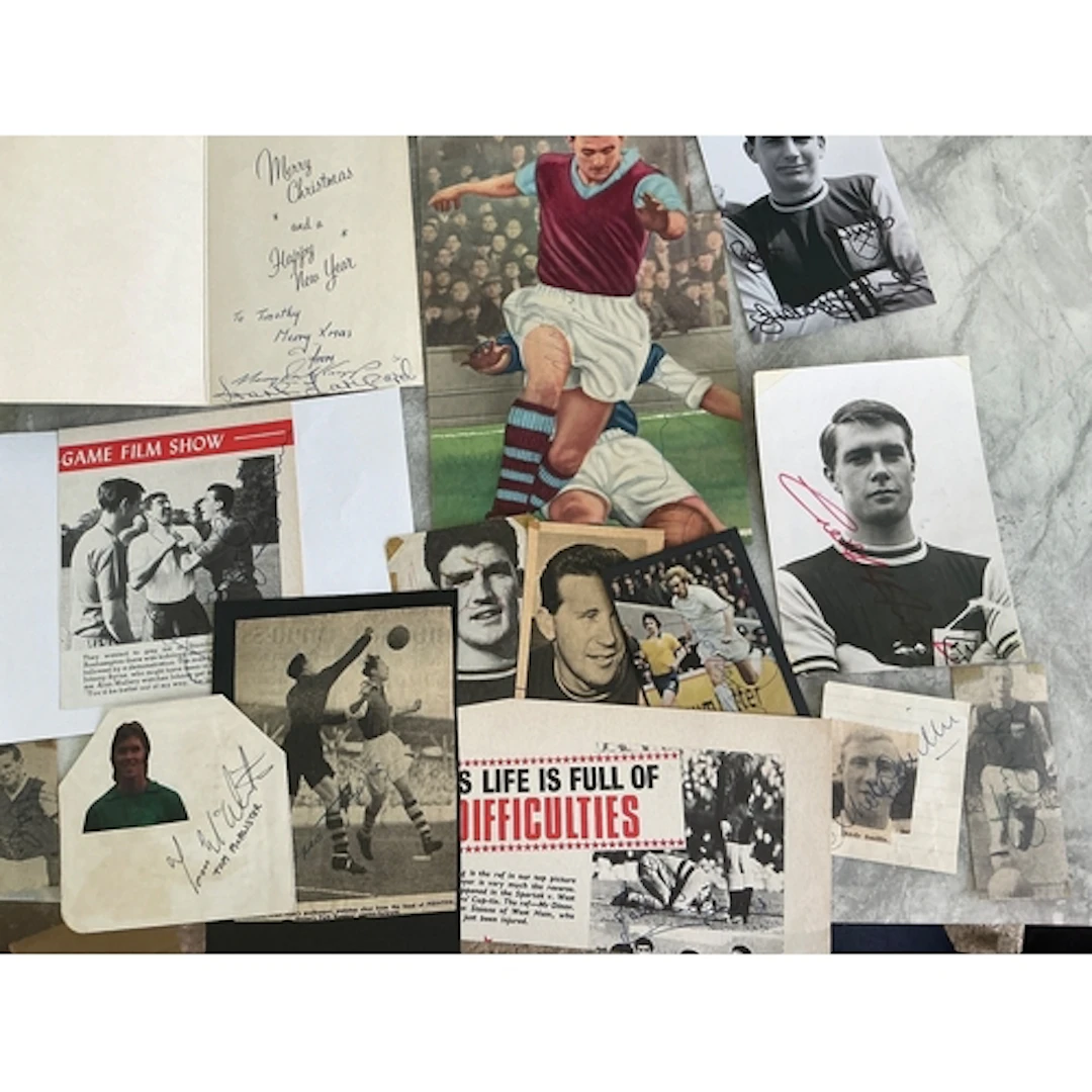 West Ham Signed Football Magazine Pictures: Christmas card f...