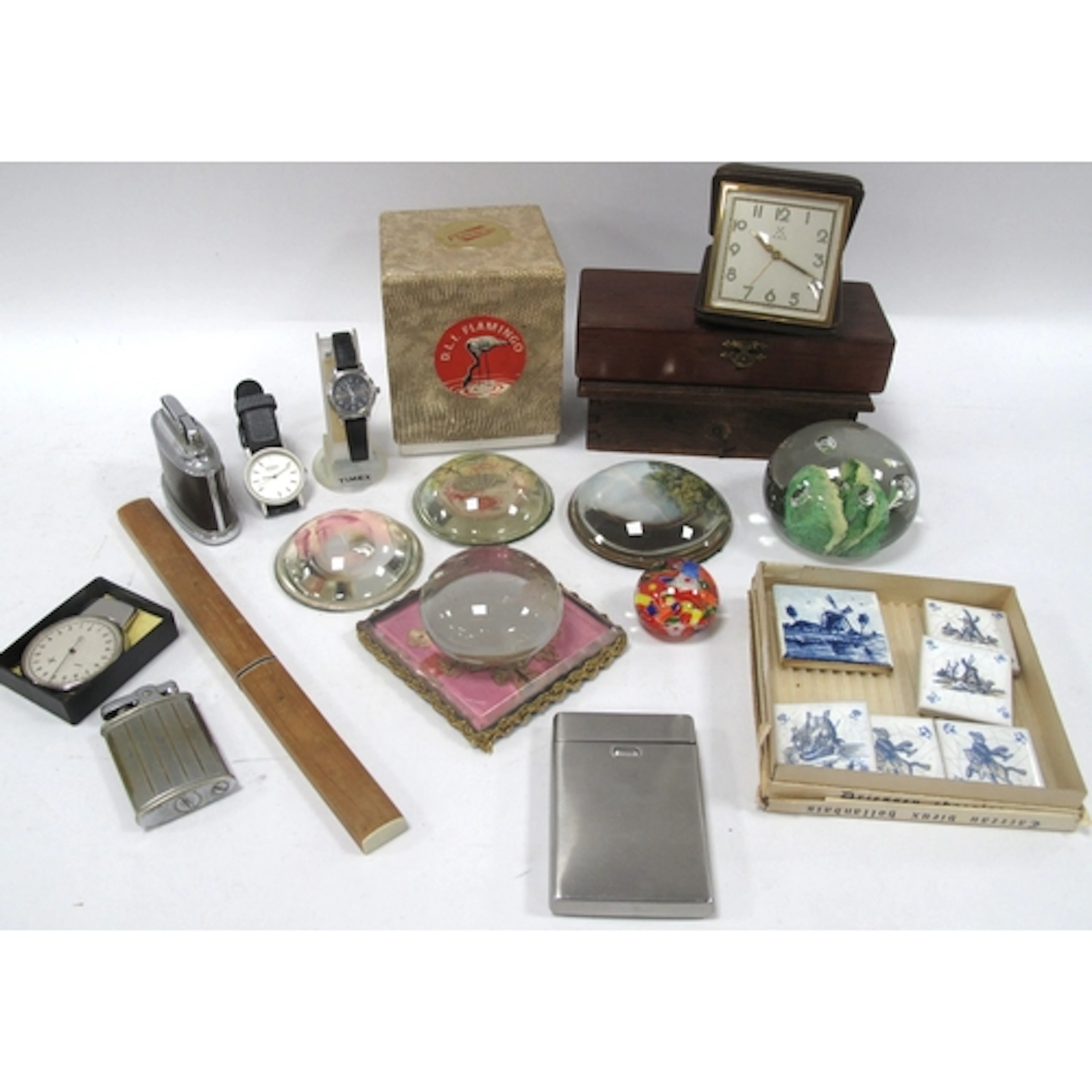 Collectables, including boxed D.L.I. Flamingo table lighter,...