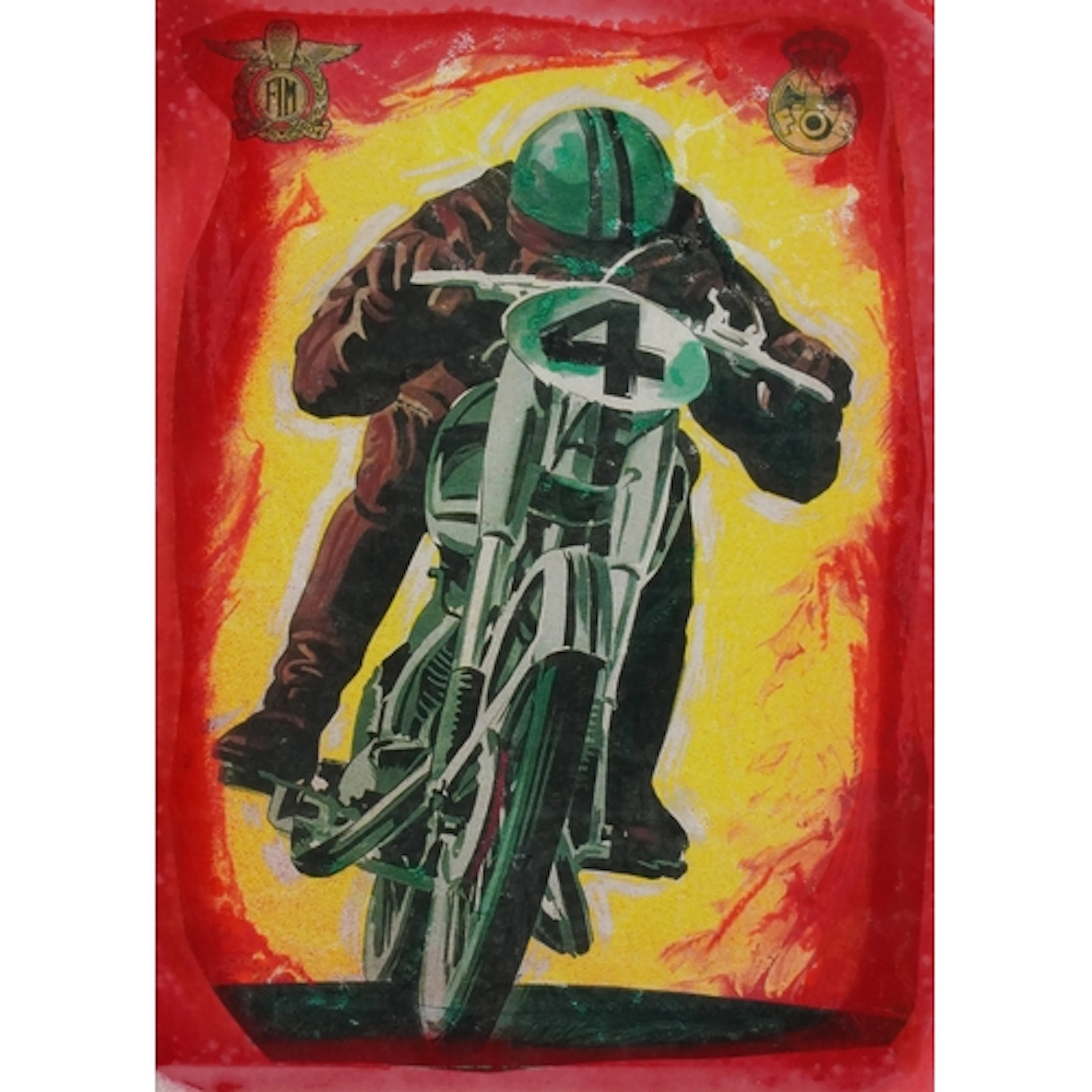Pietro Psaier - 1953 Spanish Grand Prix motorcycle race prin...