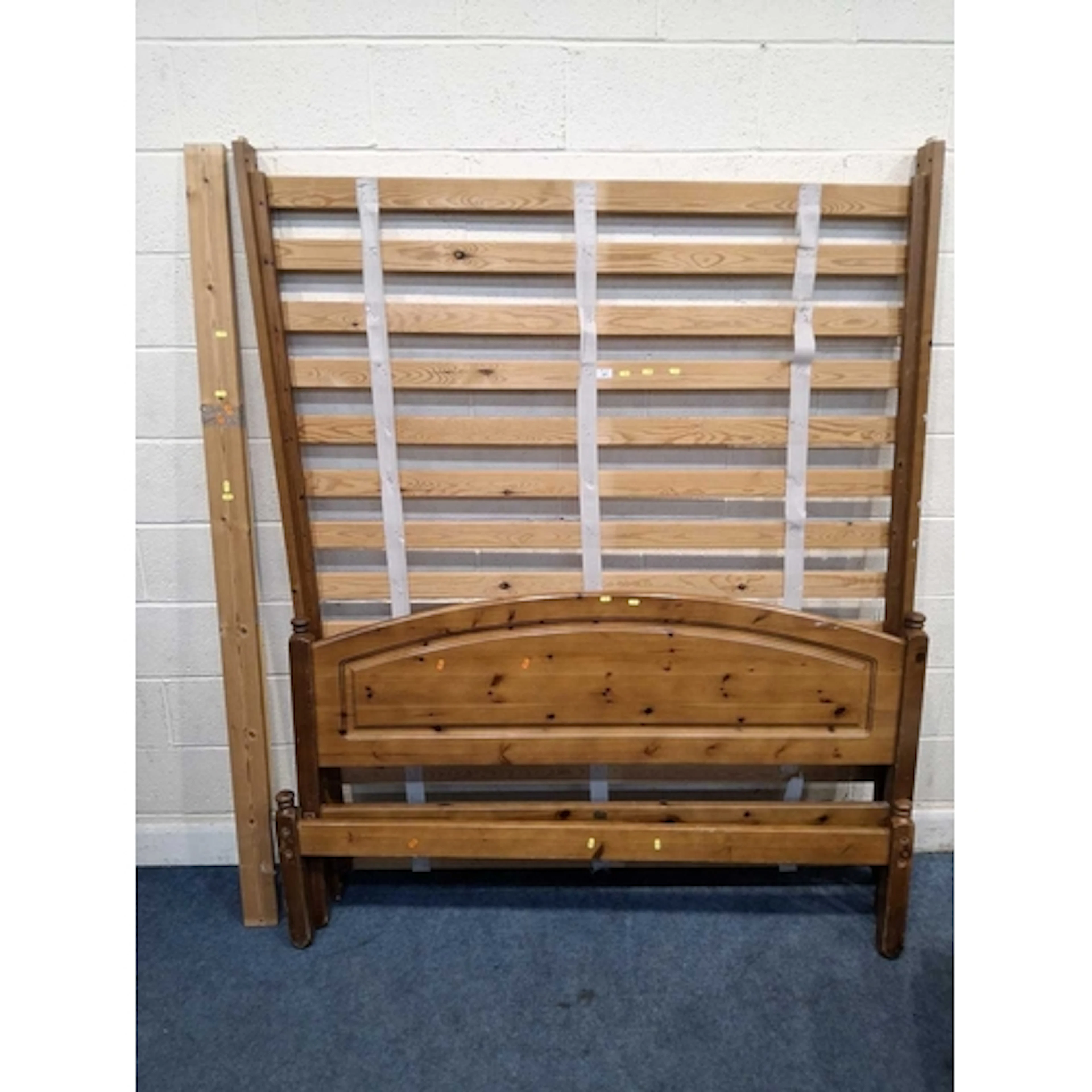 A MODERN PINE 5FT BEDSTEAD marks, scuffs, scratches, paint ...