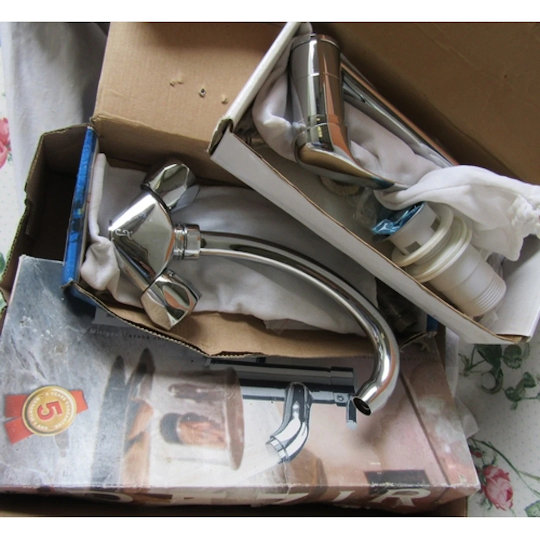 Three Sink Taps Chrome Plated Each Unused