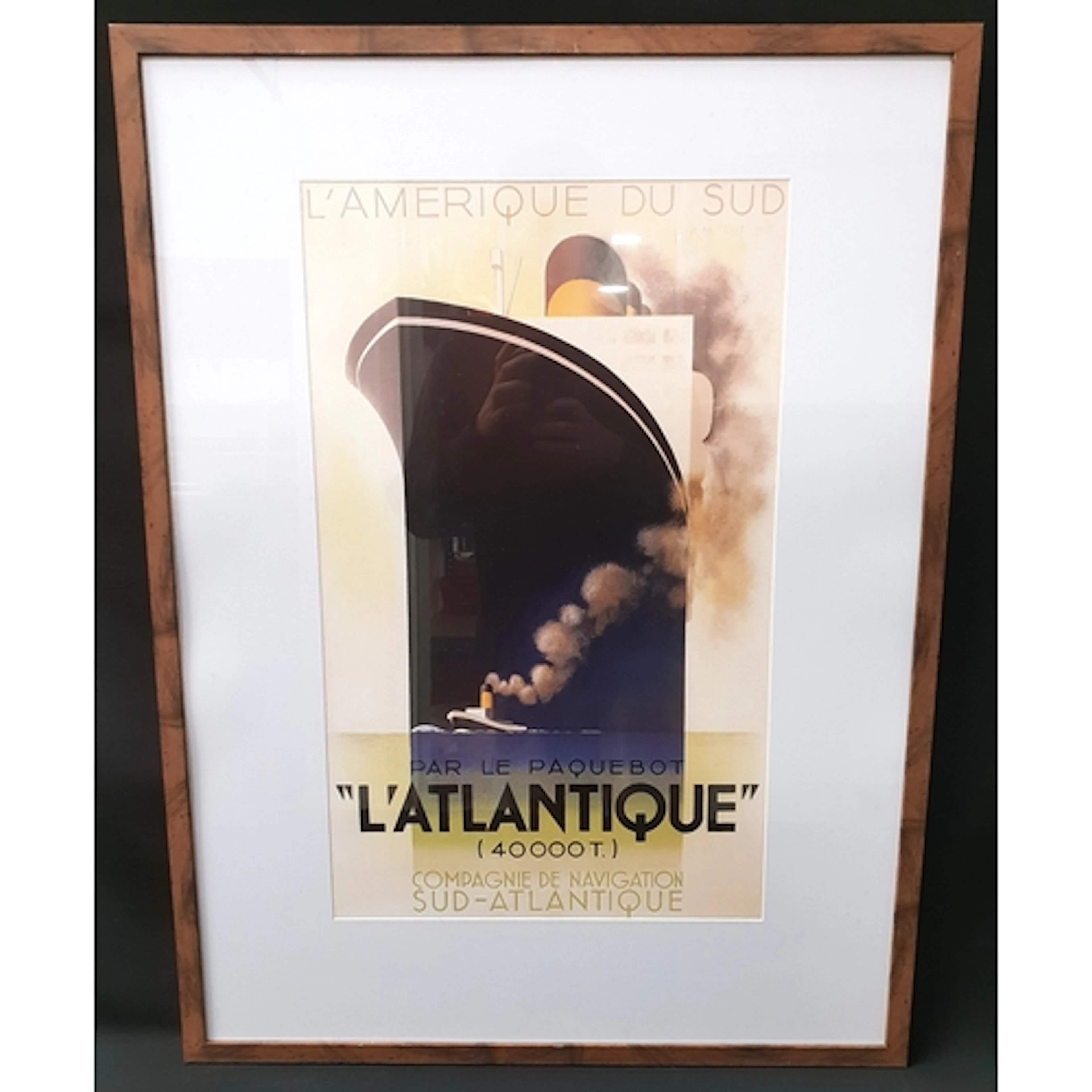 VINTAGE ART PRINT OF L'ATLANTIQUE the print of A.M. Cassand...