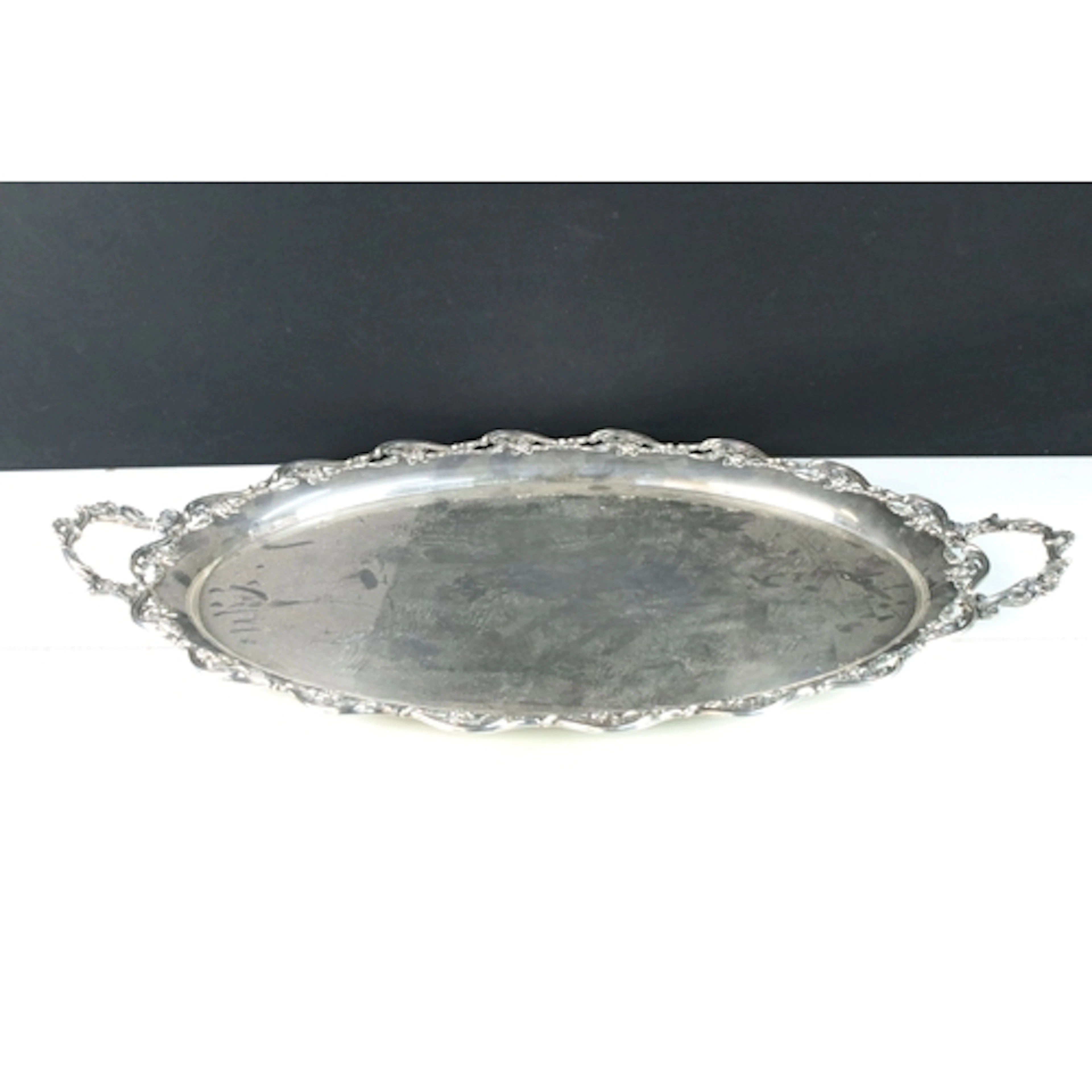 Early to mid 20th century silver plated two-handled oval tra...