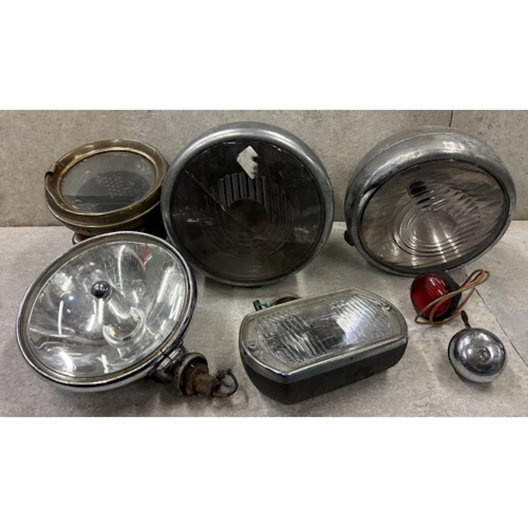 Three various Lucas "King of the Road" headlamps etc. Est. £...