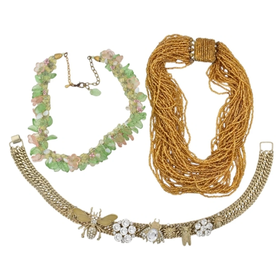 Three statement costume jewellery necklaces. To include: A ...