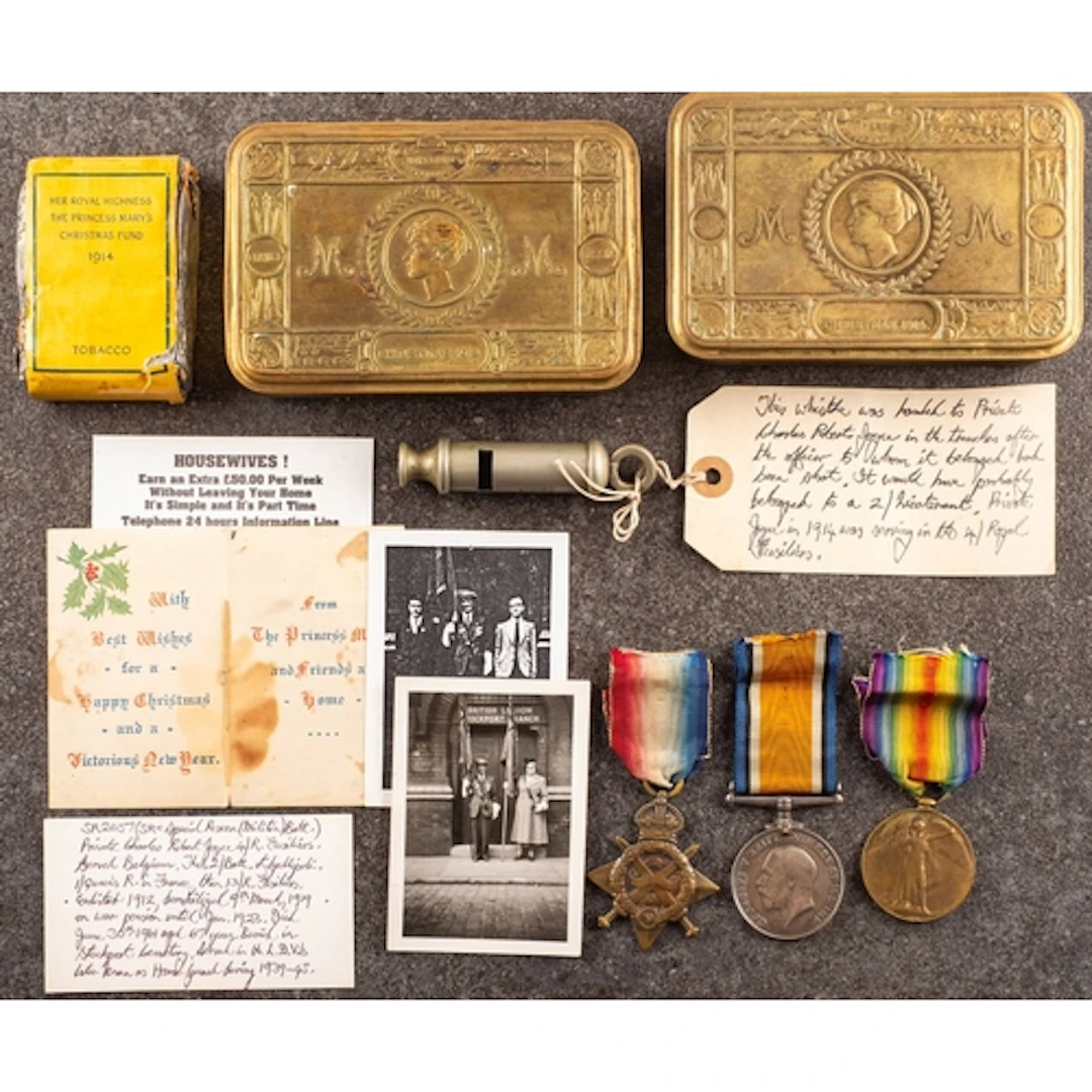 A WWI Trio to '2057 Pte C R Joyce 4/R Fus' 1914 Star, War Me...