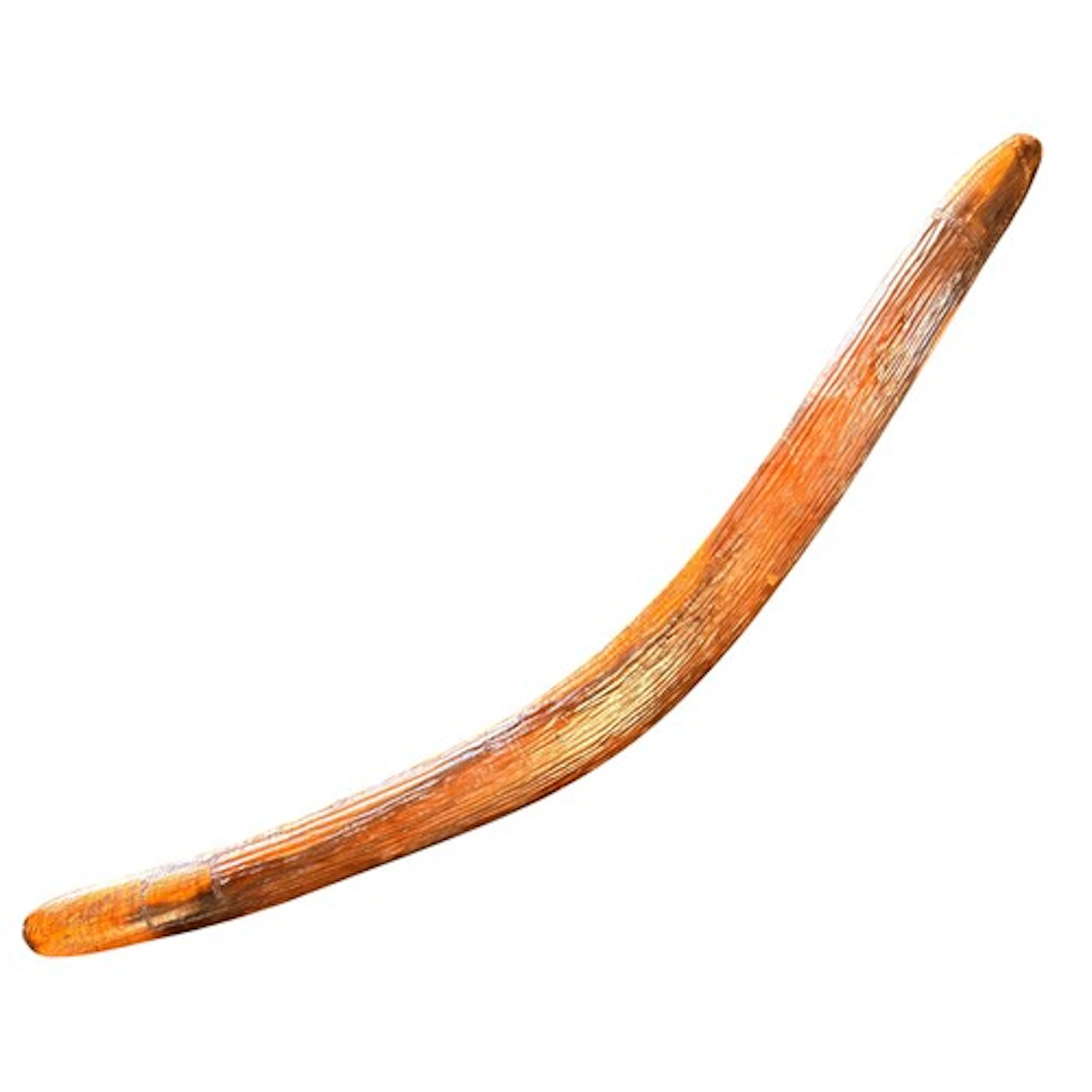 Australian/aboriginal interest; a carved hardwood boomerang,...