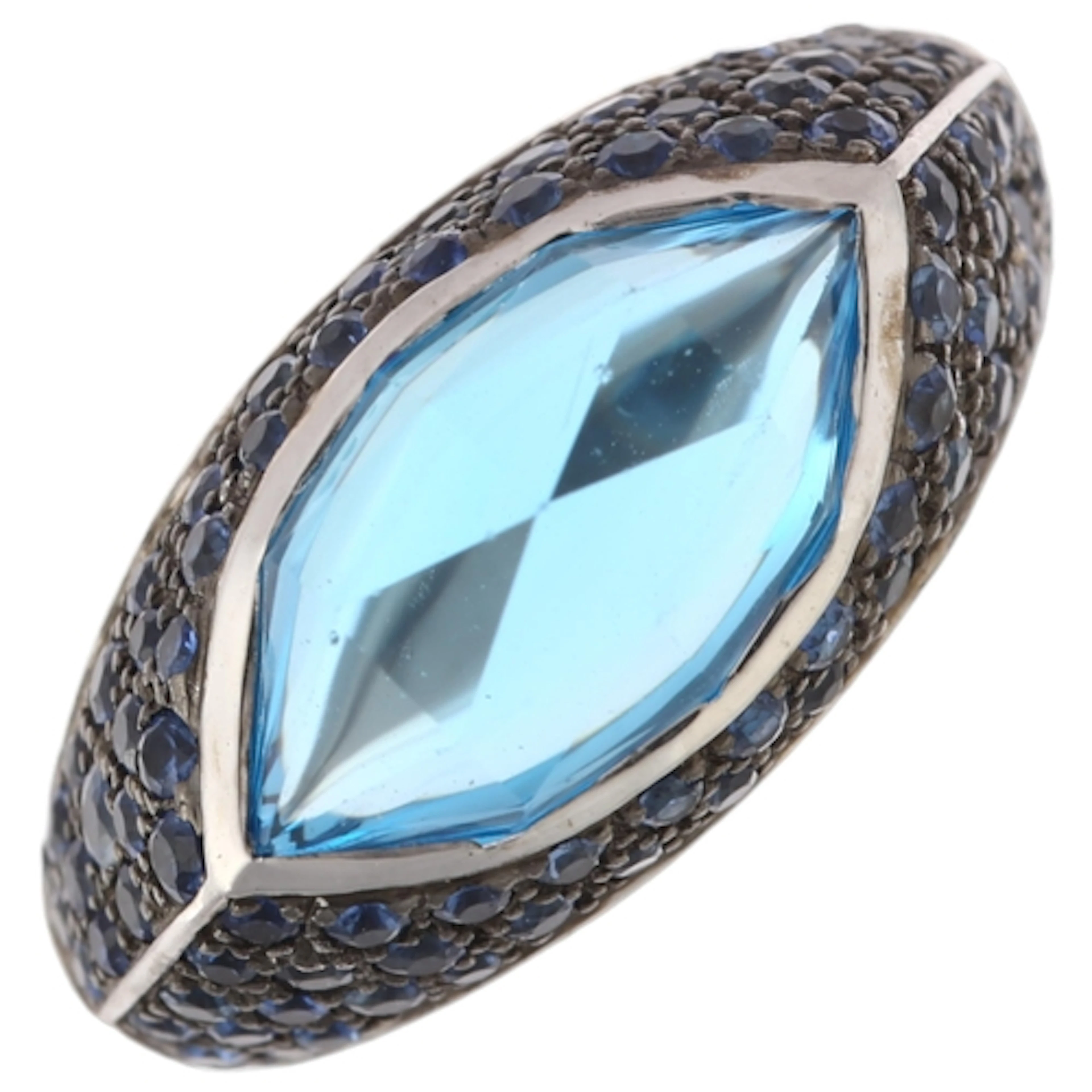 STEPHEN WEBSTER - a modern designer 18ct white gold blue top...