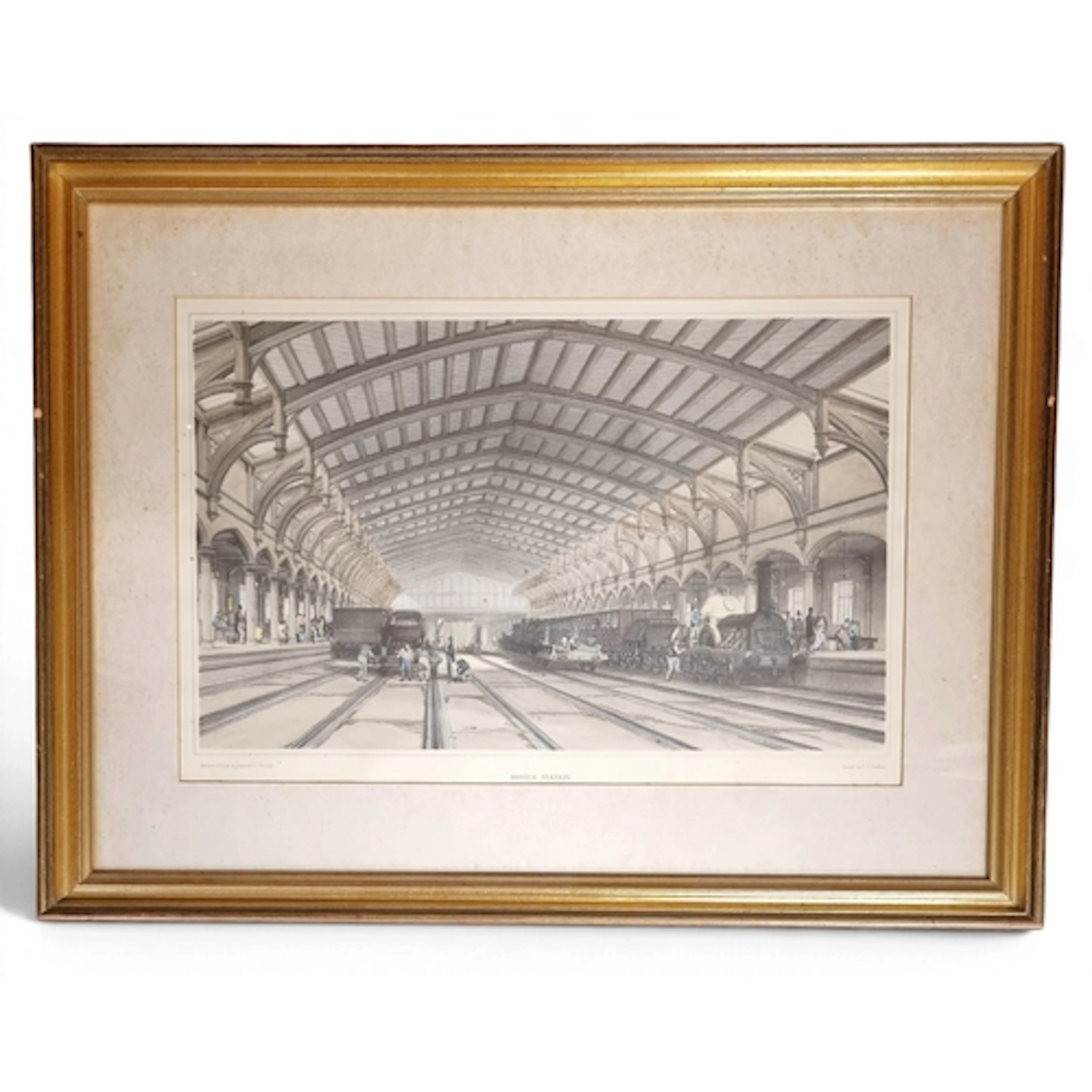 A good 19th Century industrial railway coloured Engraving al...