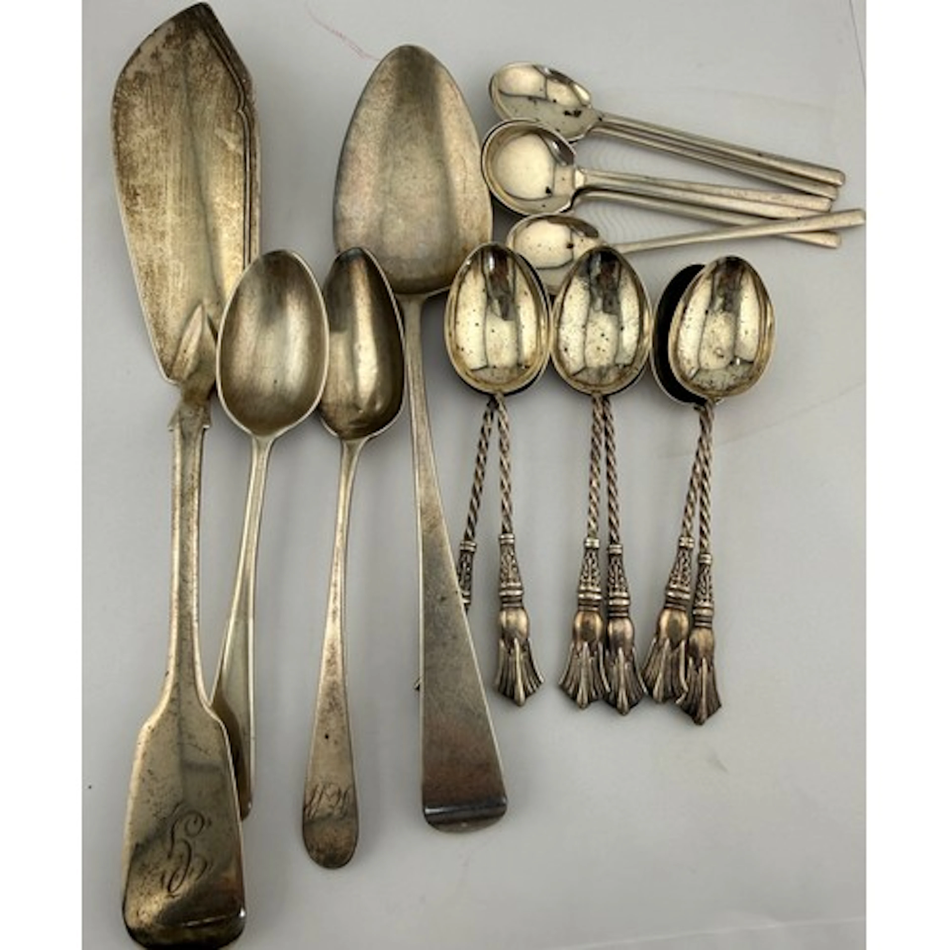 Hallmarked silver to include coffee spoons, 6 x Birmingham 1...
