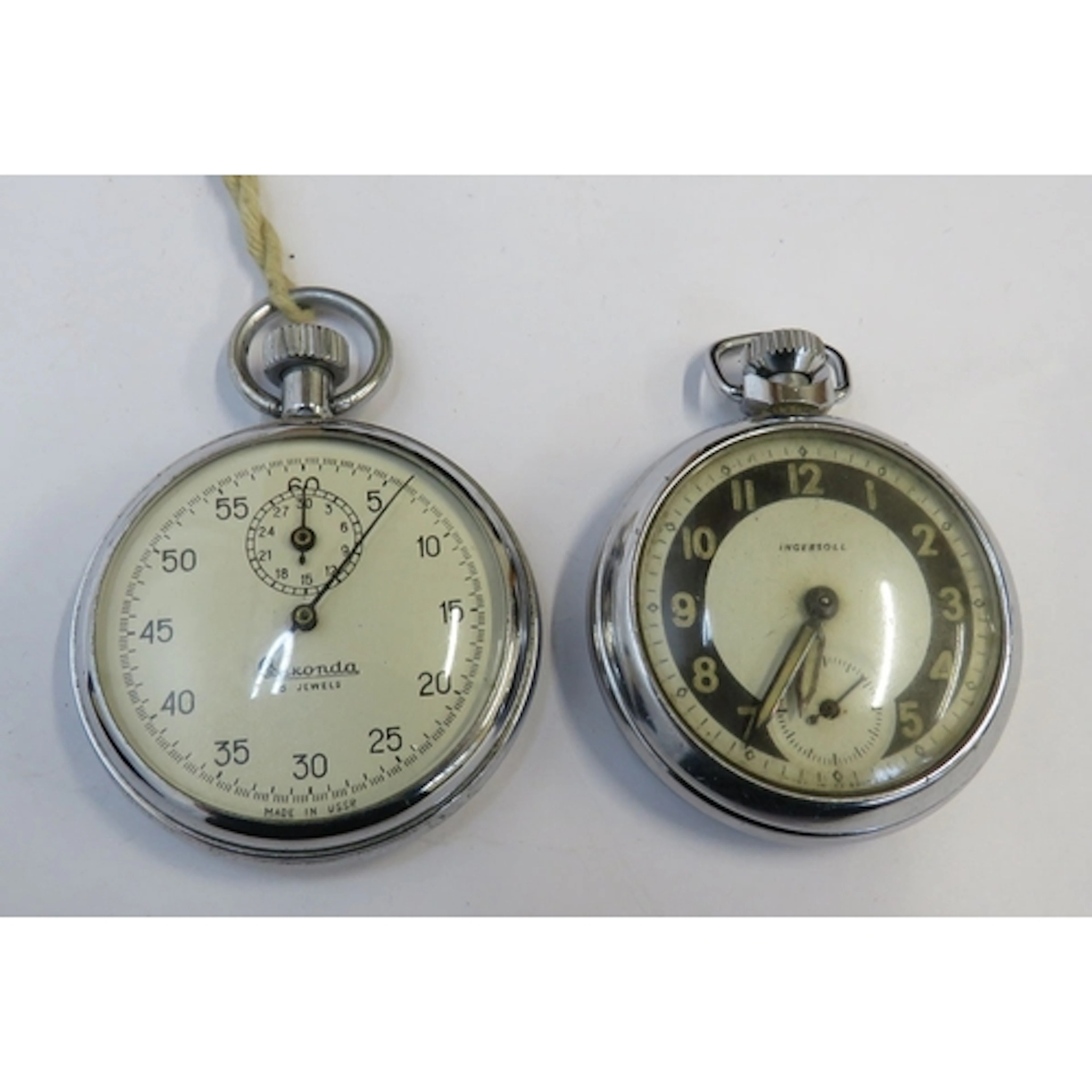 Chrome Top Wind Ingersol Pocket Watch & Sekonda Chrome Stop ...