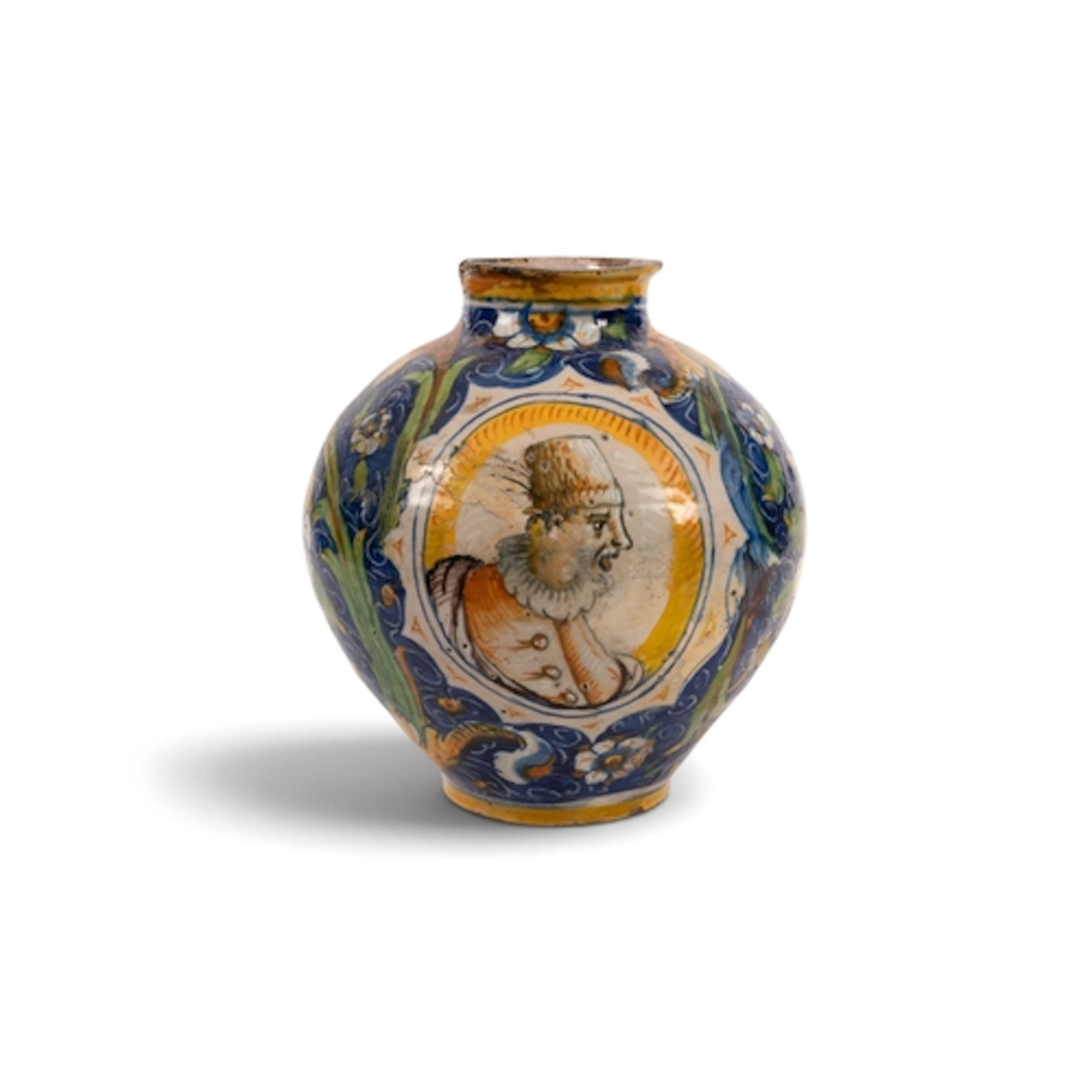 A Venice maiolica double portrait jar (vaso a palla), c.1560...