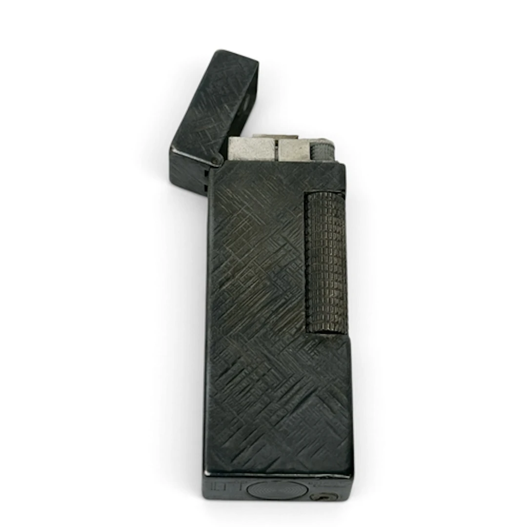 A DUNHILL SILVER PLATED LIGHTER In pouch.