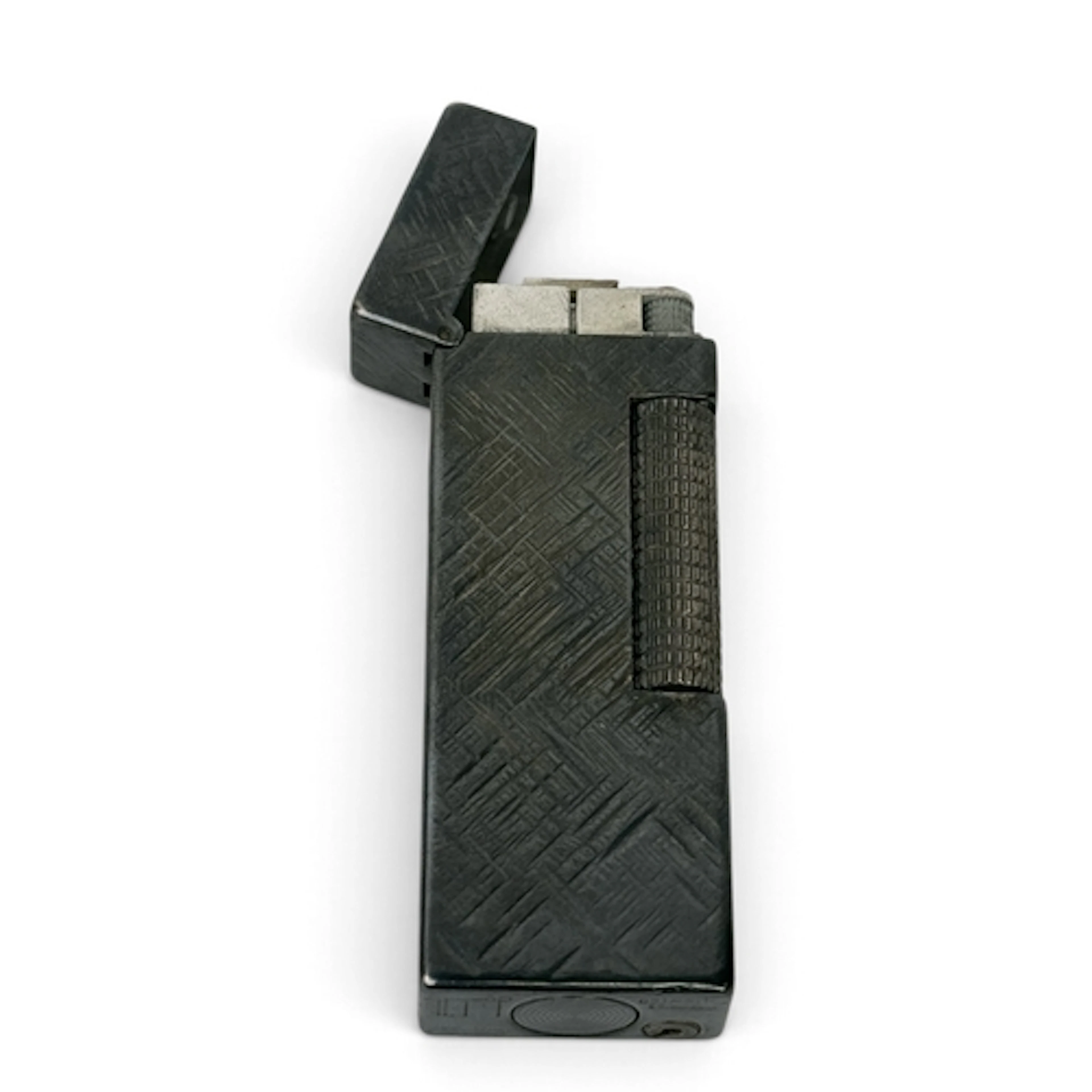 A DUNHILL SILVER PLATED LIGHTER In pouch.