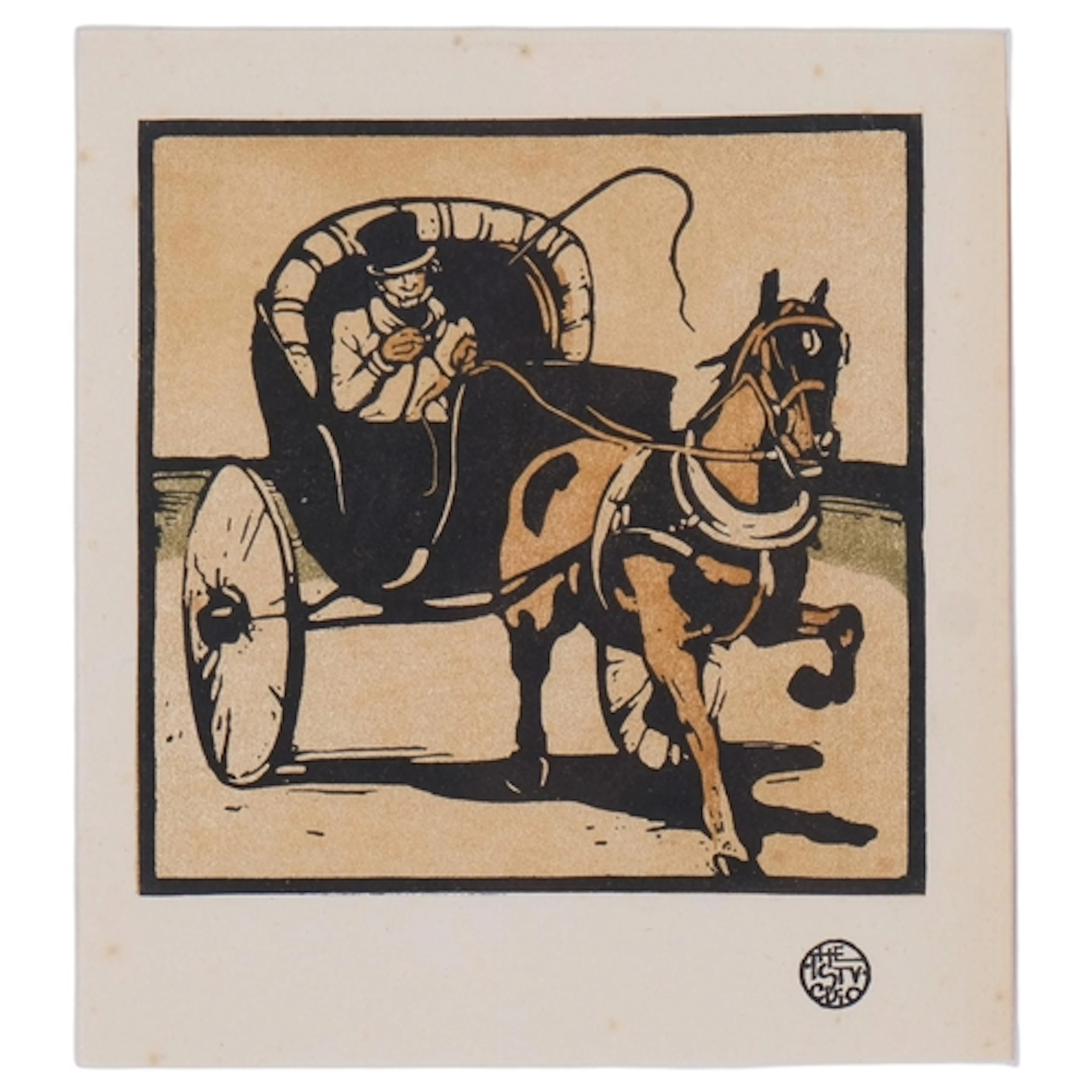William Nicholson, Cabriolet, original woodcut print, Studio...