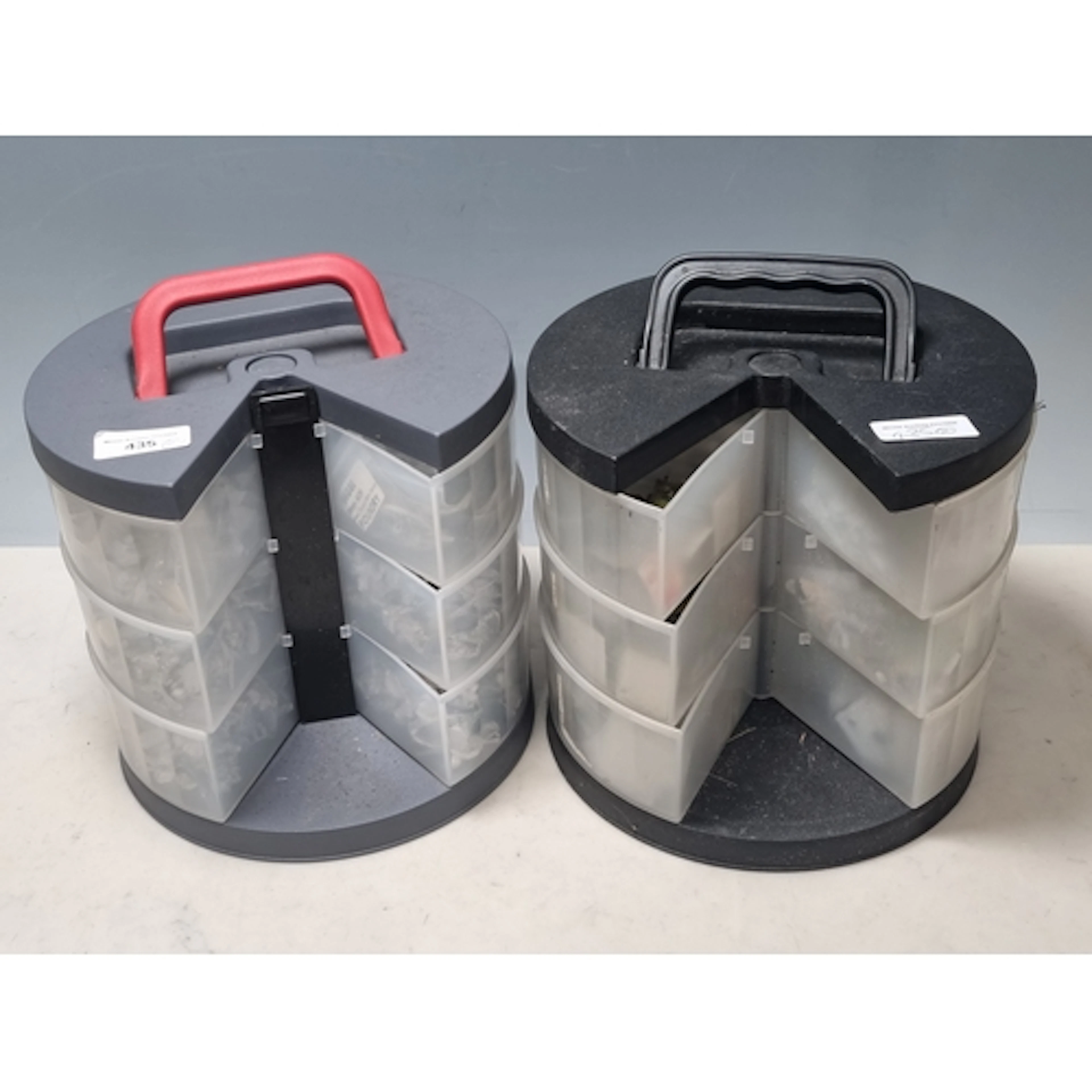 Two revolving plastic Cases containing a collection of unpai...