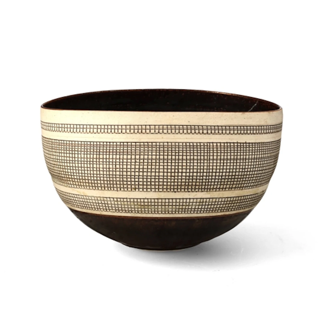 LUCIE RIE (BRITISH, 1902-1995): A STUDIO CERAMIC VASE Impres...