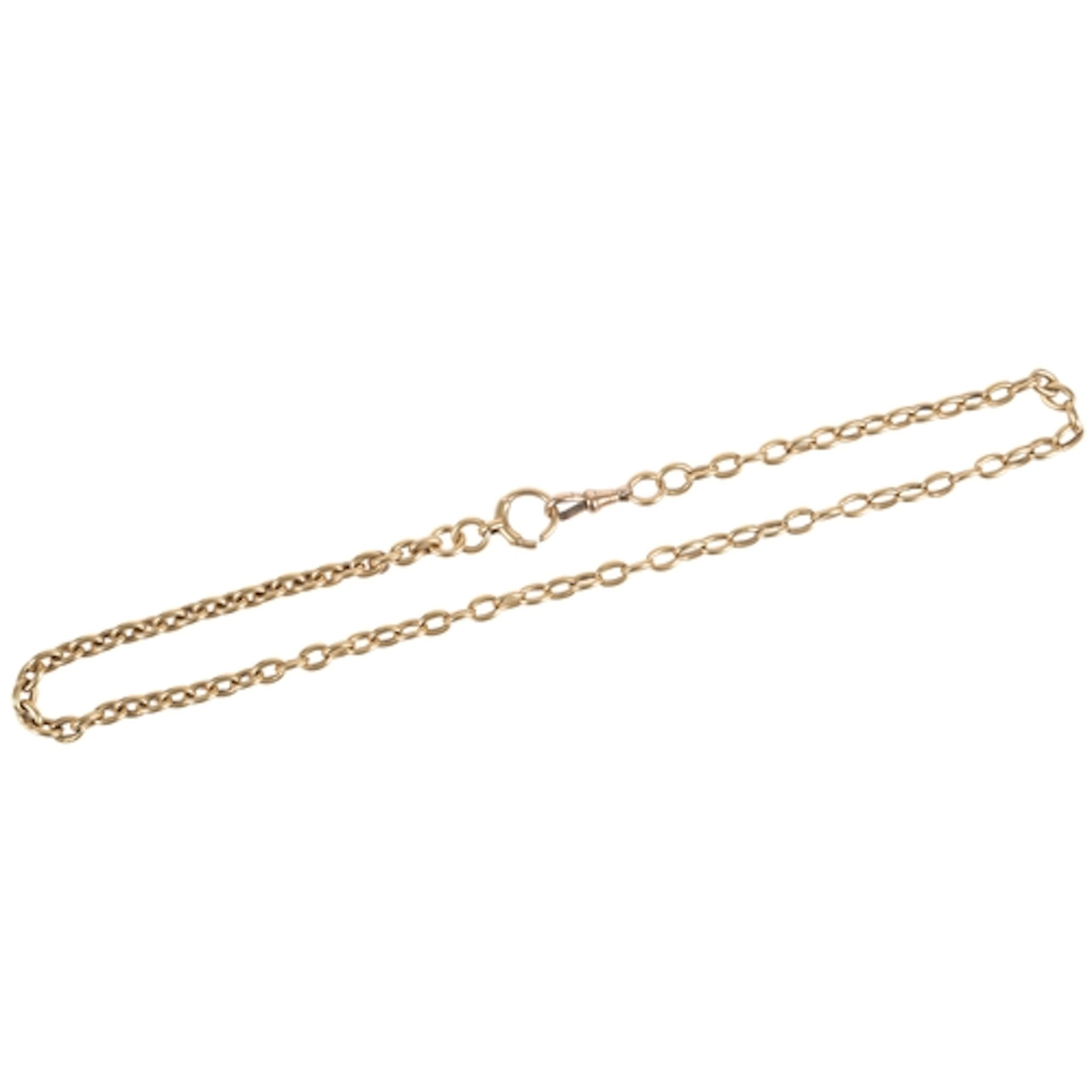 An 18ct gold necklace, early 20th century, composed of belch...