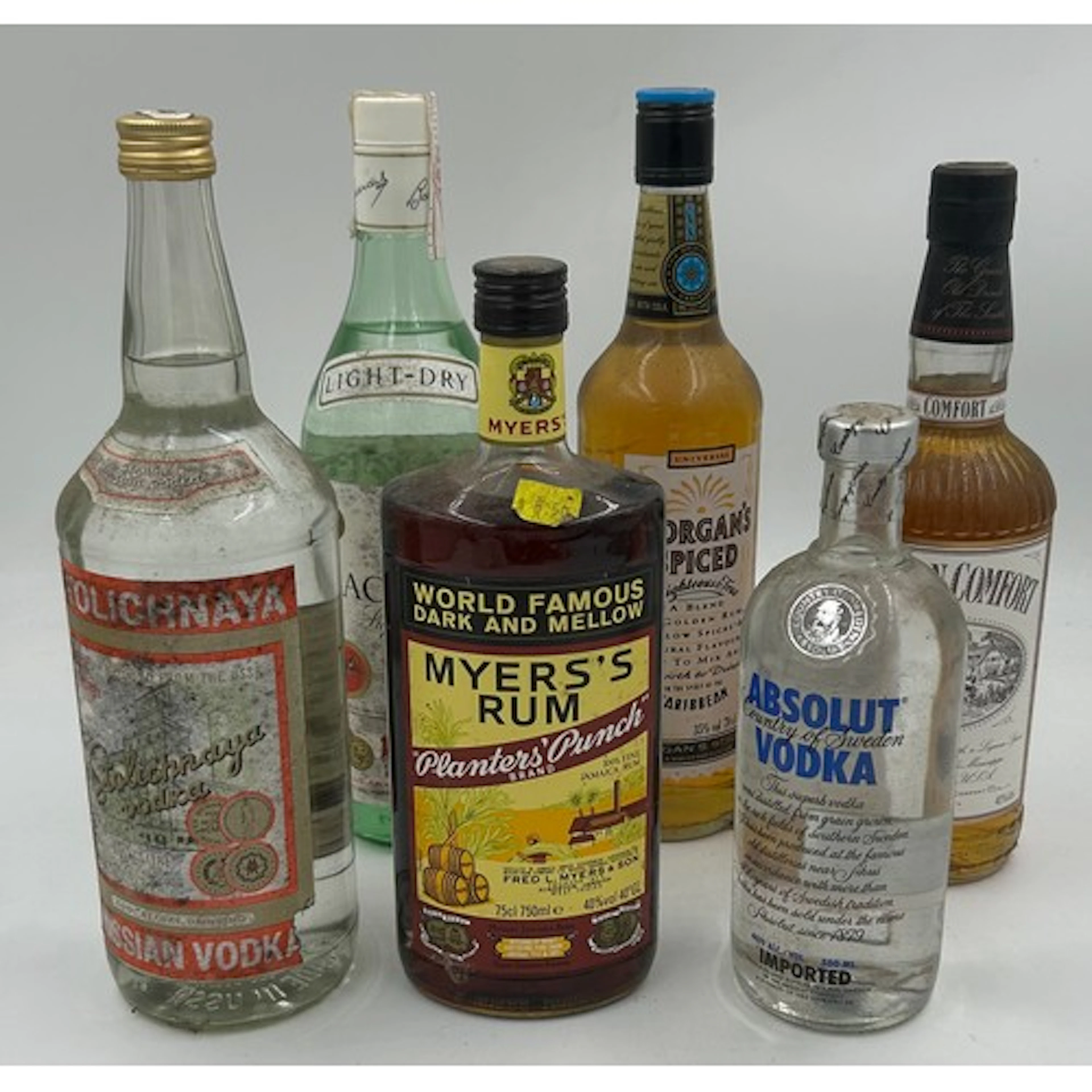 A selection to include Bacardi 100cl, Myers Rum Planters Pun...