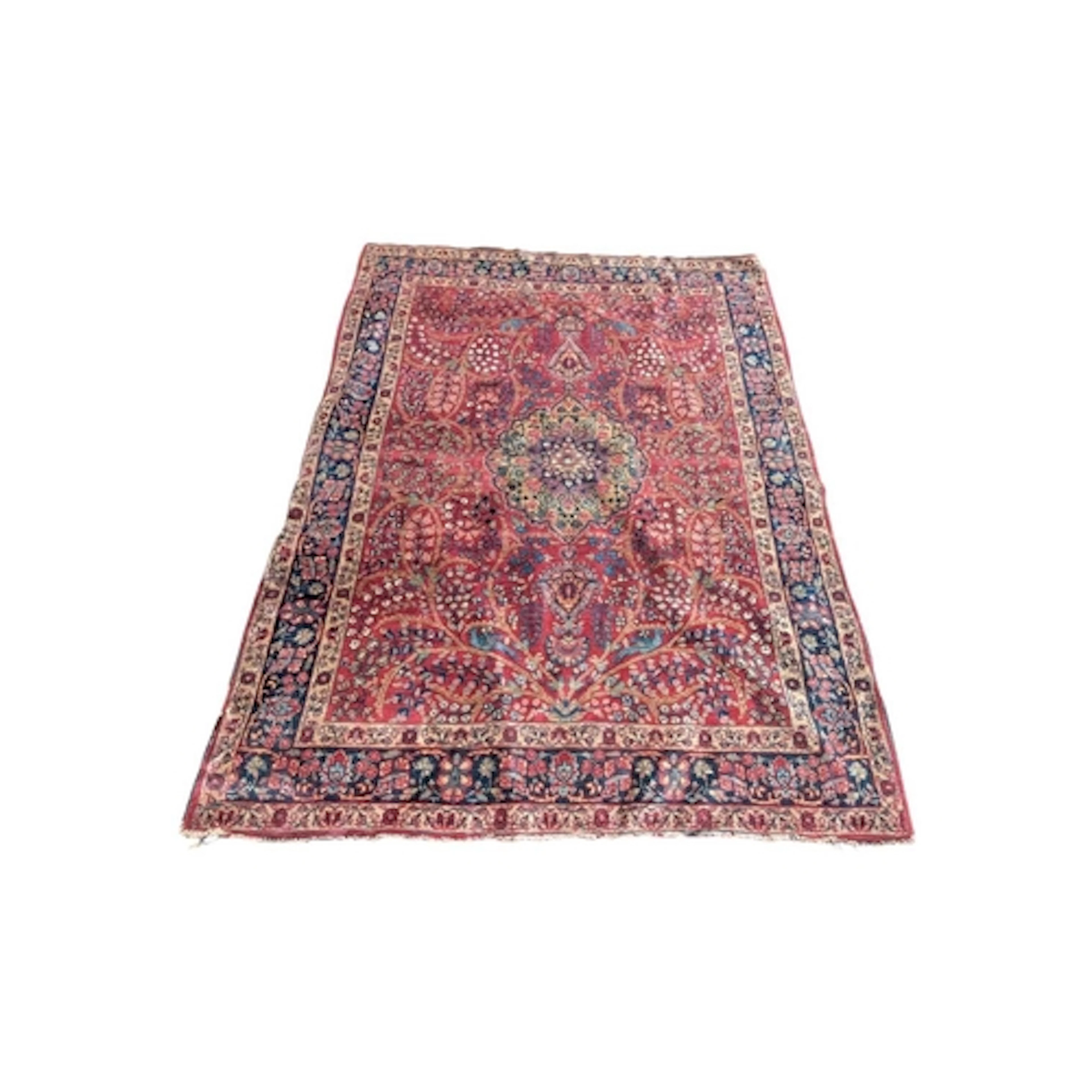 A vintage 20th century hand knotted persian mashhad carpet f...