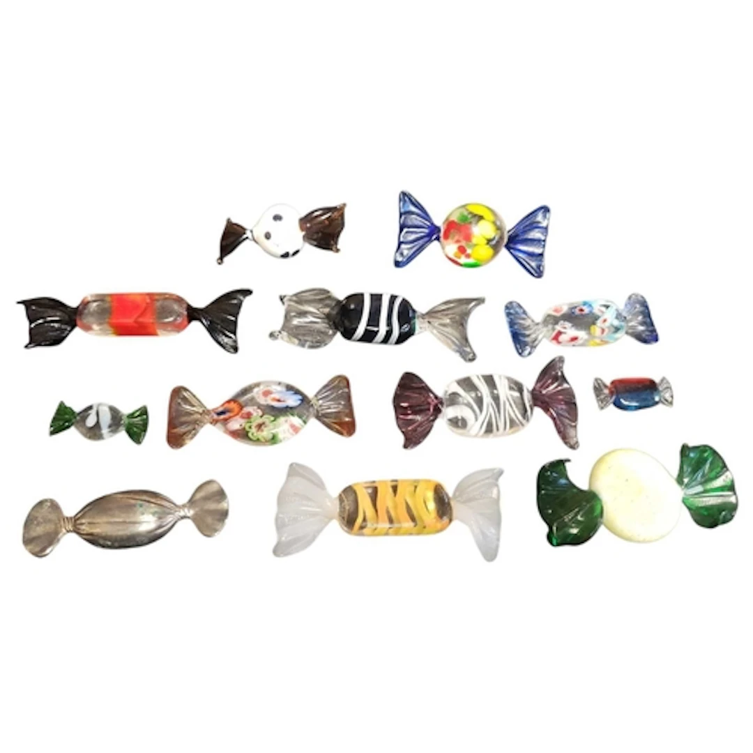 Collection of 20th century Murano glass decorative sweets. C...