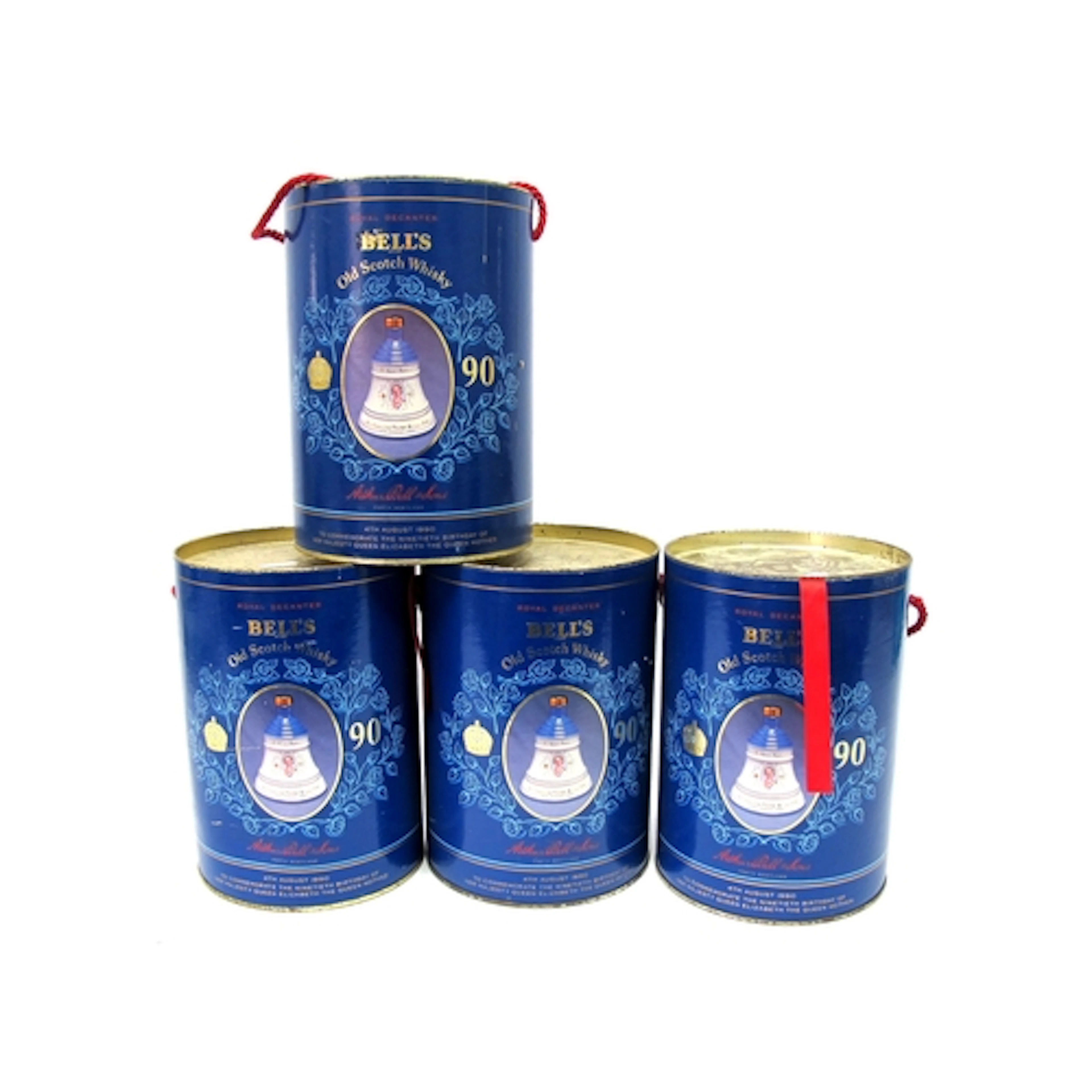 Whisky - Four Bell's Commemorative Bell Whisky Decanters, co...