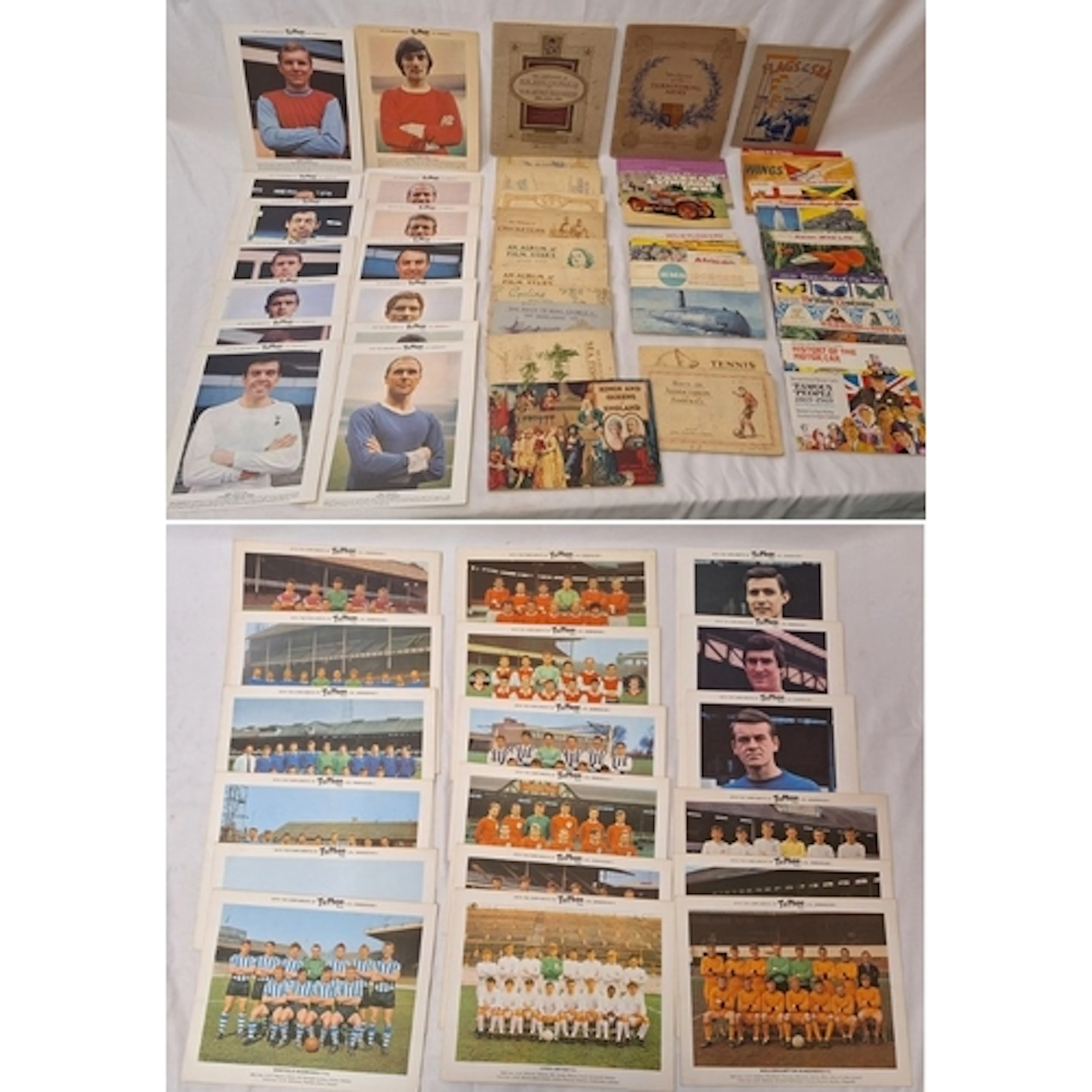 Vintage 1960s Typhoo Tea Football posters/cards, Brooke Bond...