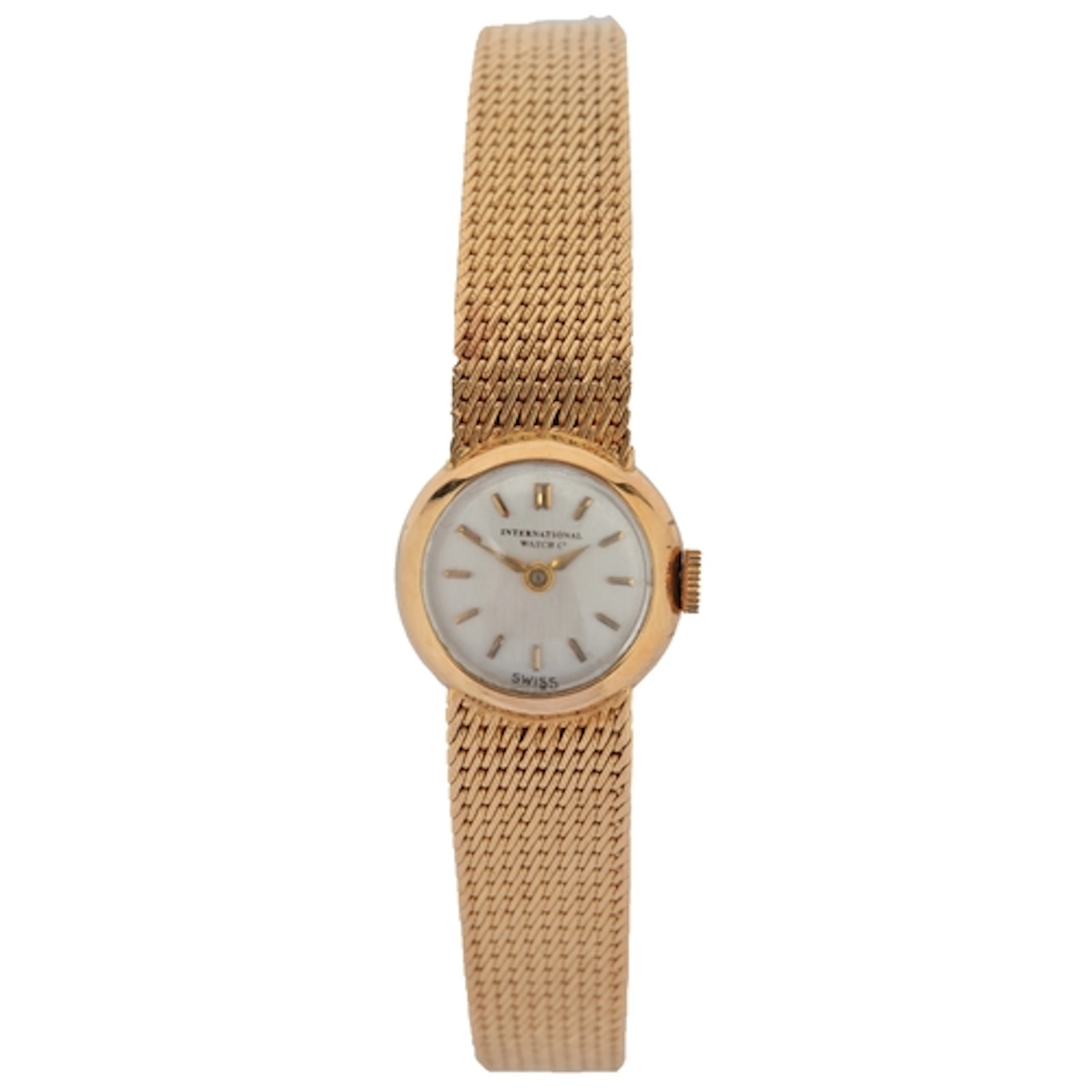 IWC, a lady's 18ct gold wrist watch, the circular brushed me...