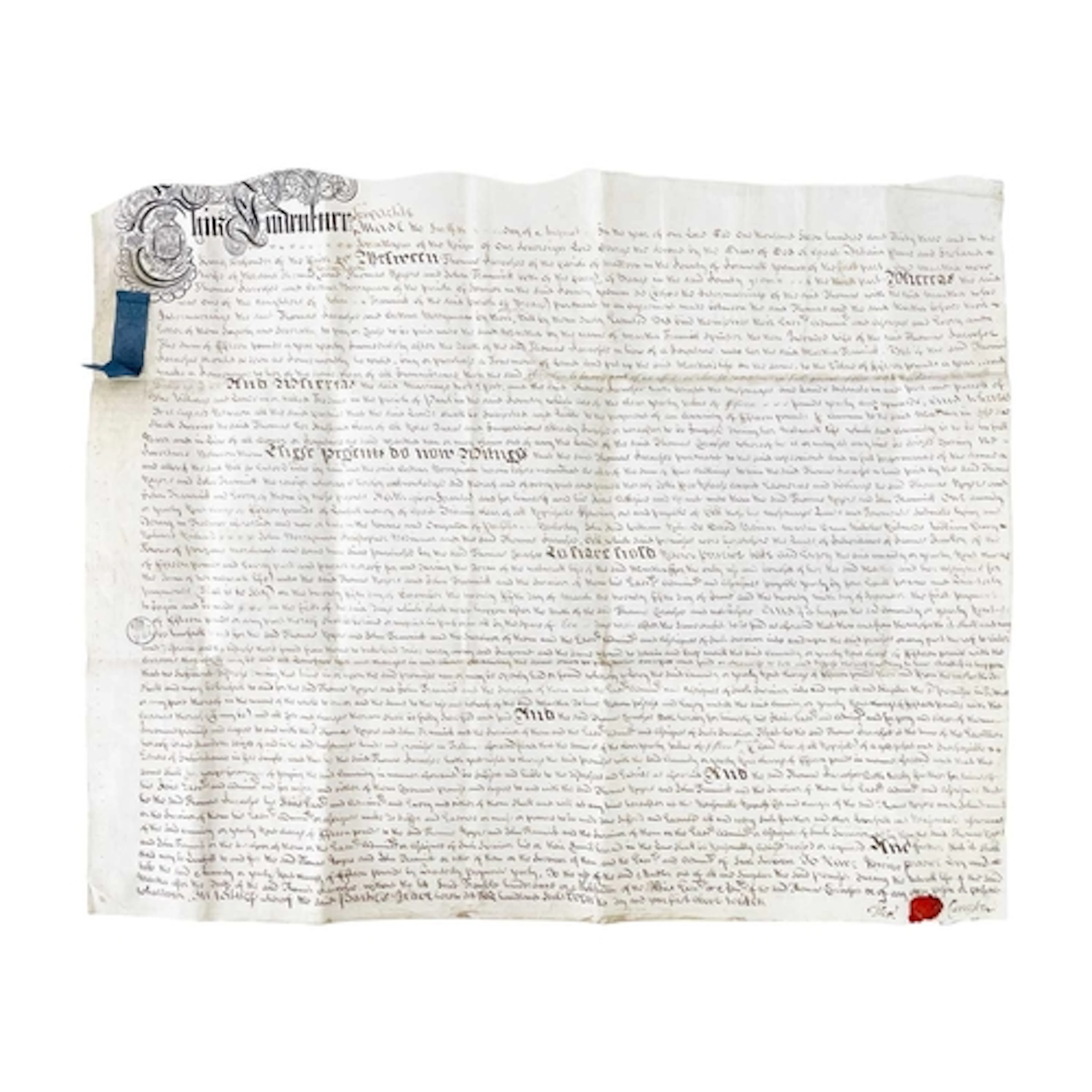 (Cornwall) A small collection of indentures and deeds &c. &c...
