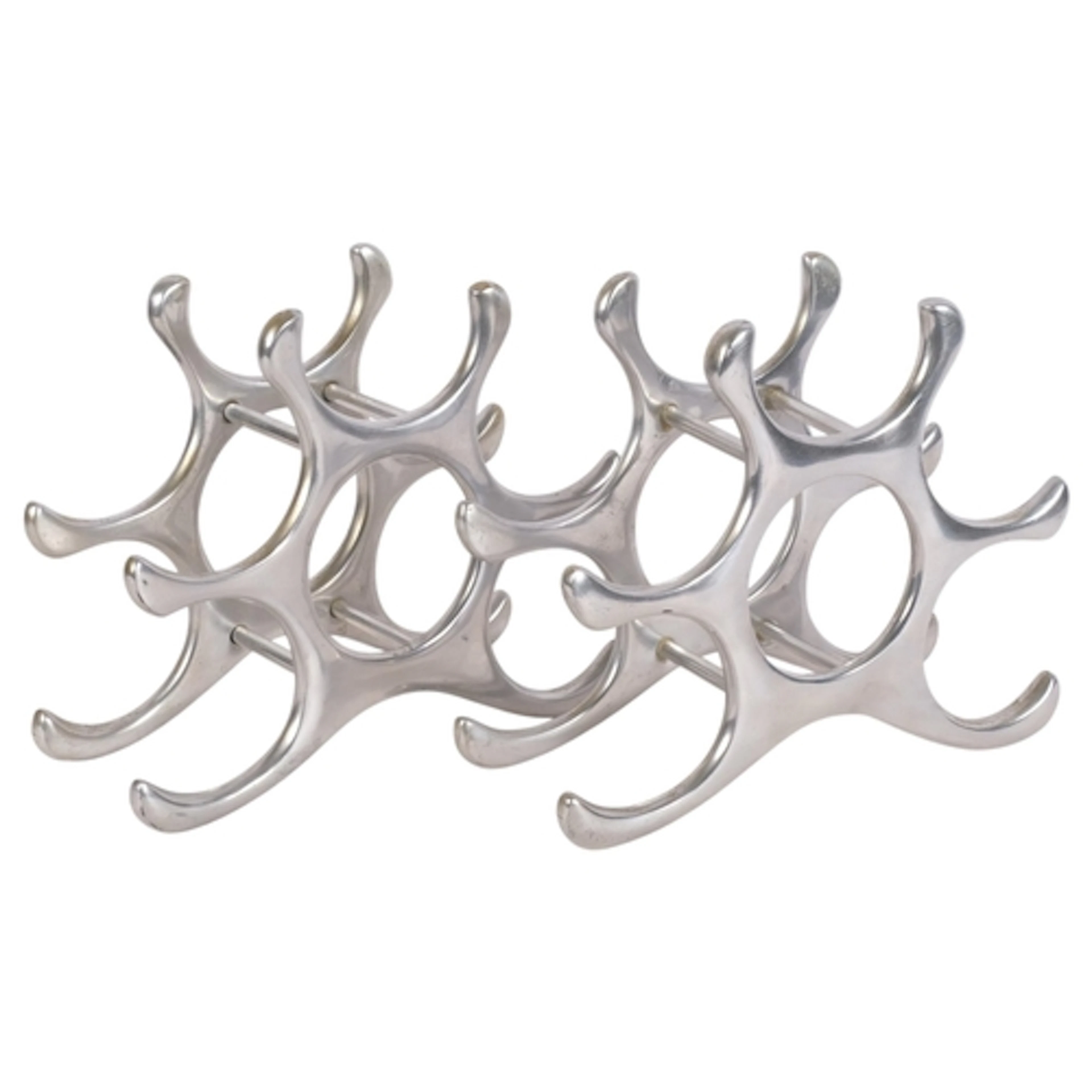 2 aluminium wine racks, in Michael Knoll style, (6 bottles e...