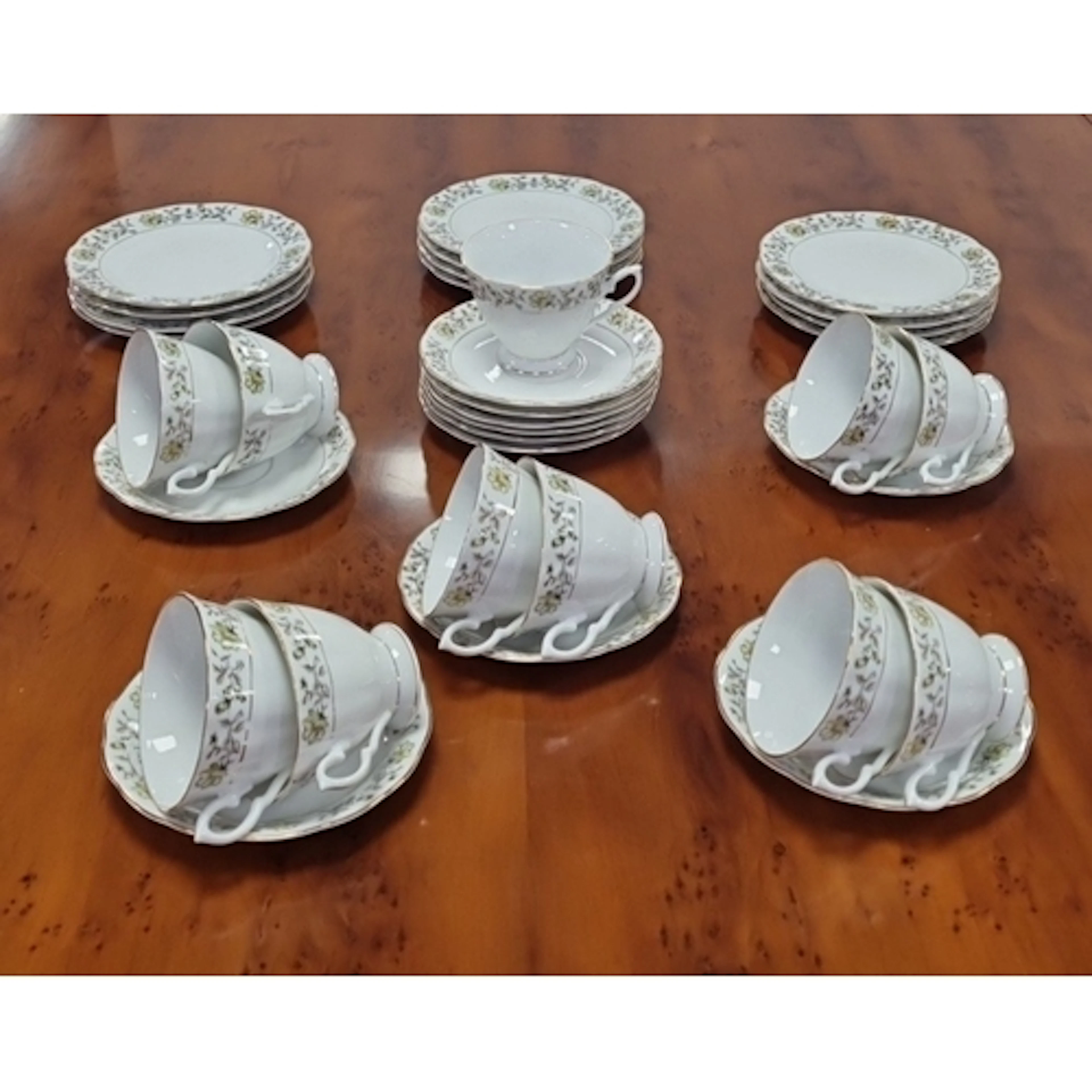Chinese porcelain tea and dessert service with gilt and flor...
