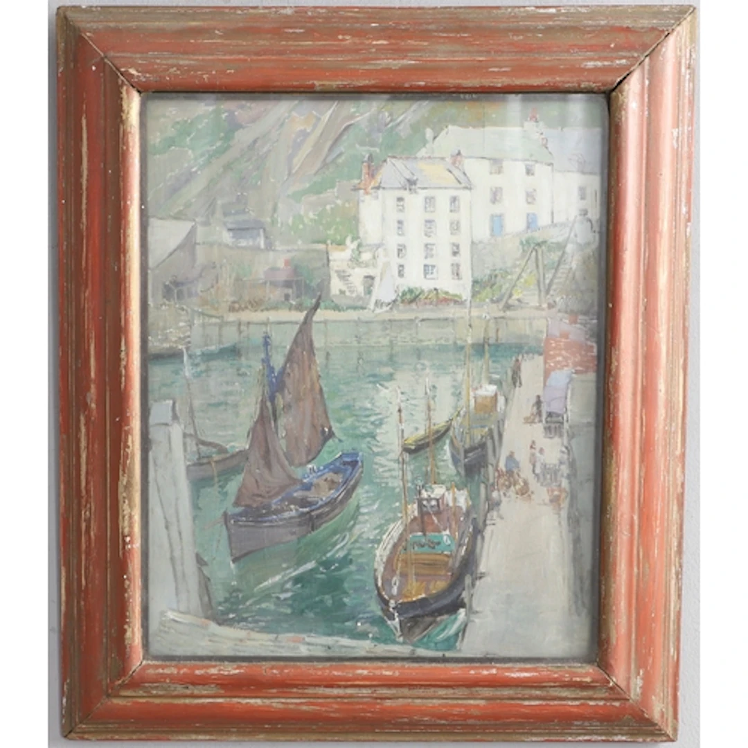 CIRCLE OF JOHN ANTHONY PARK (1880-1962). FISHING BOATS IN A ...