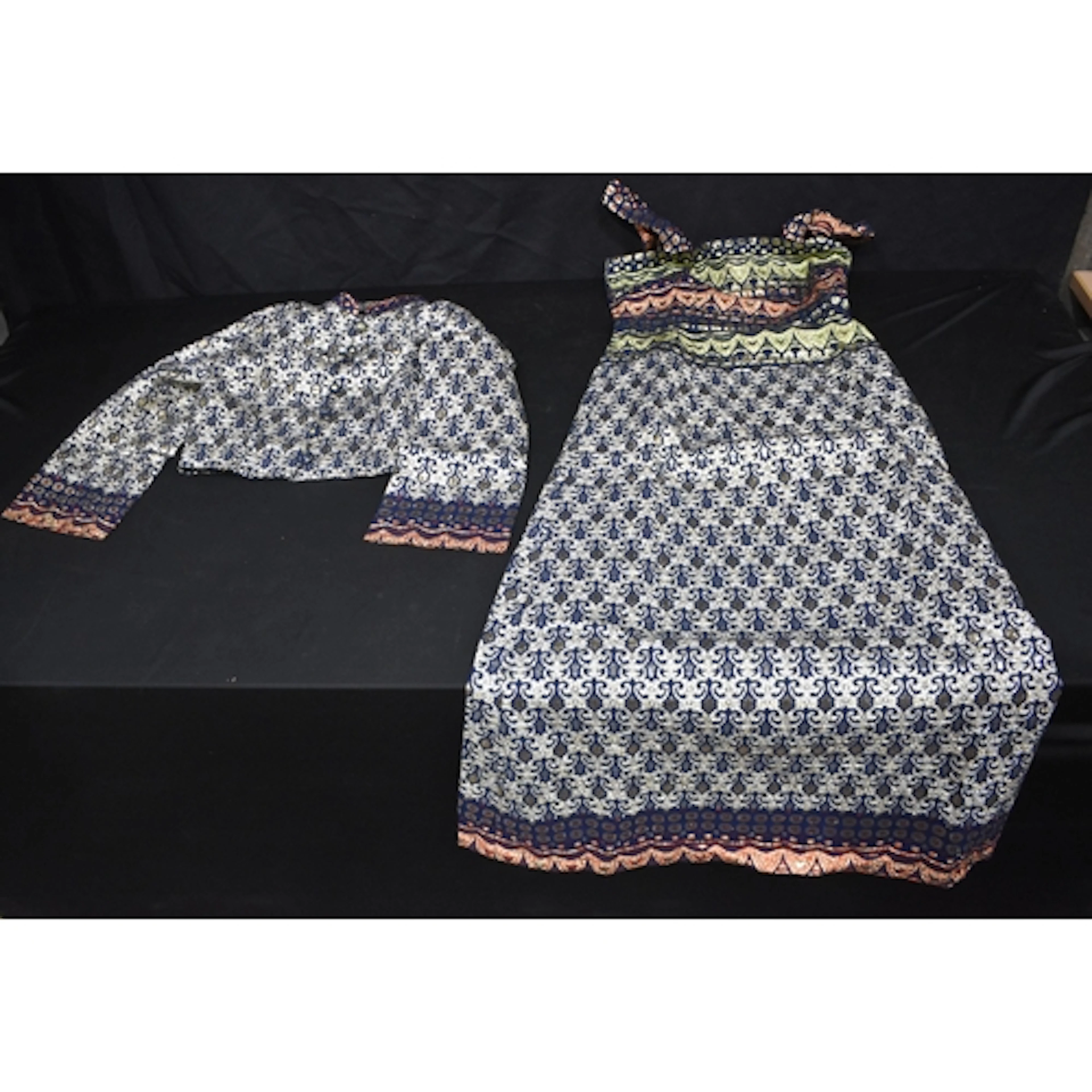 A silk embroidered ladies dress and jacket manufactured in ...