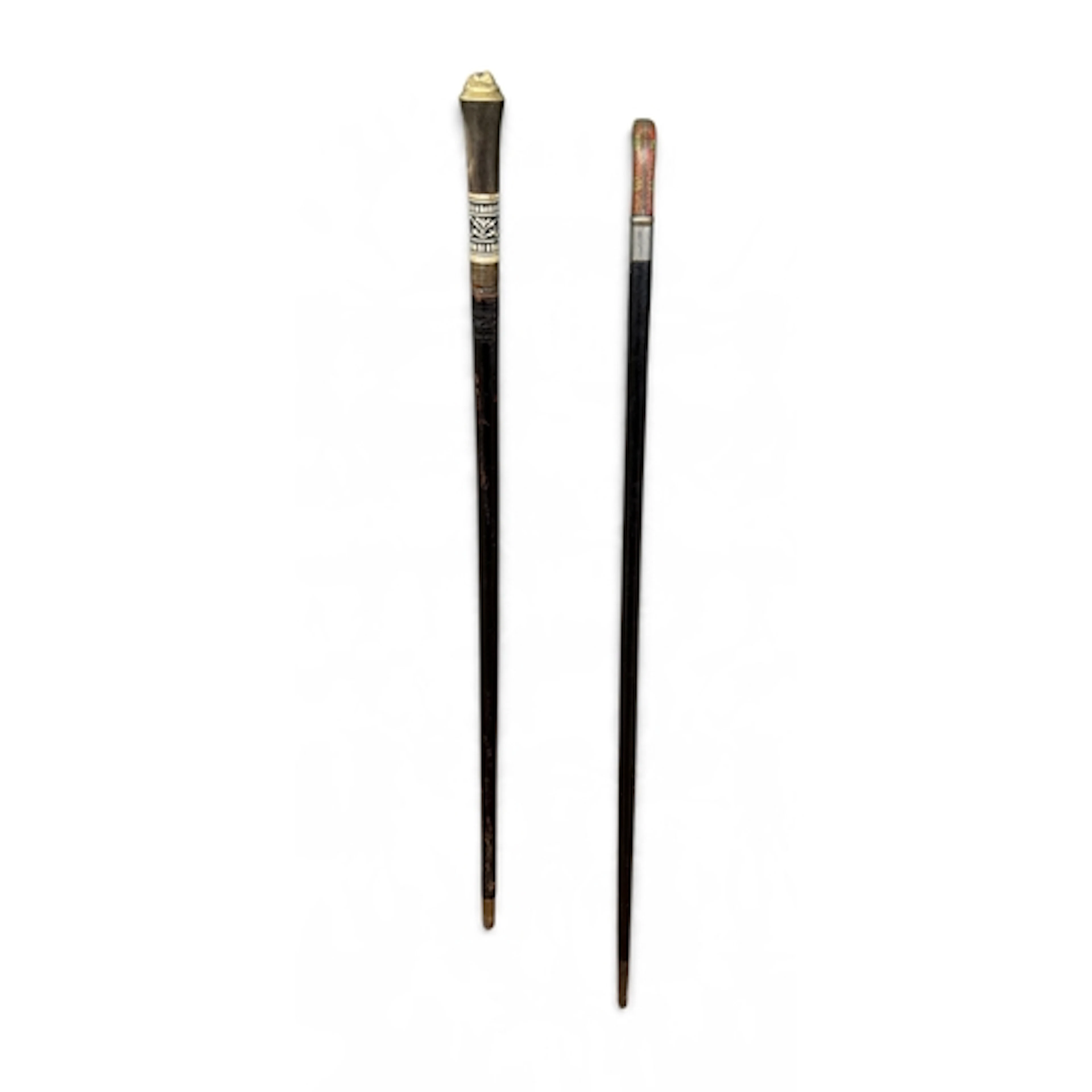 AN INDIAN SWORD STICK TOGETHER WITH AN INDIAN CANE The sword...