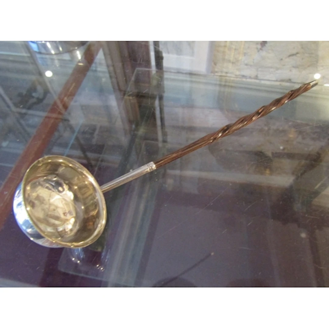 Silver Toddy Ladle with Whale Sinew Turned Form Handle