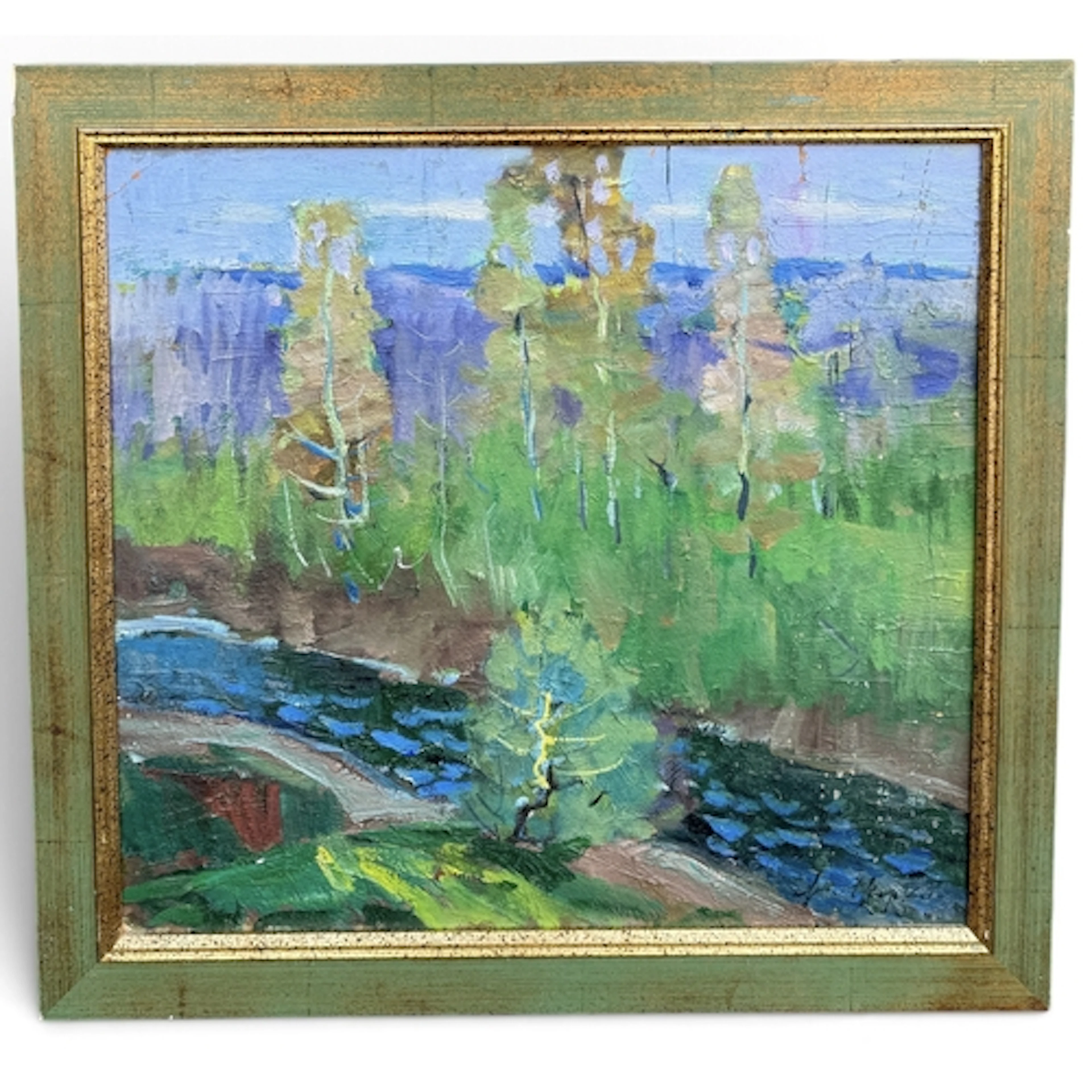 CONTEMPORARY RUSSIAN SCHOOL: FOREST LANDSCAPE 48cm x 46cm Si...