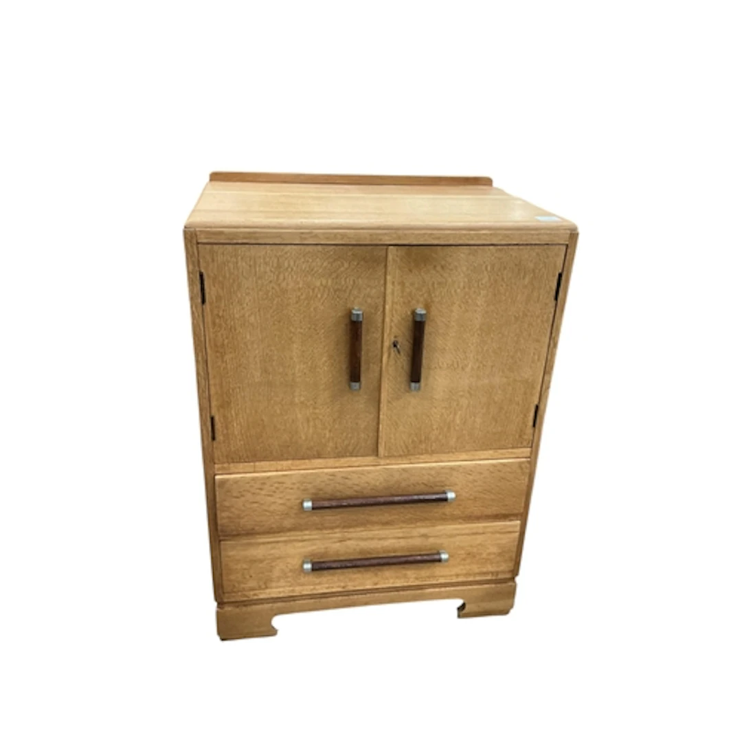 An Art Deco oak cabinet, width 69cm, depth 44cm, height 94cm...