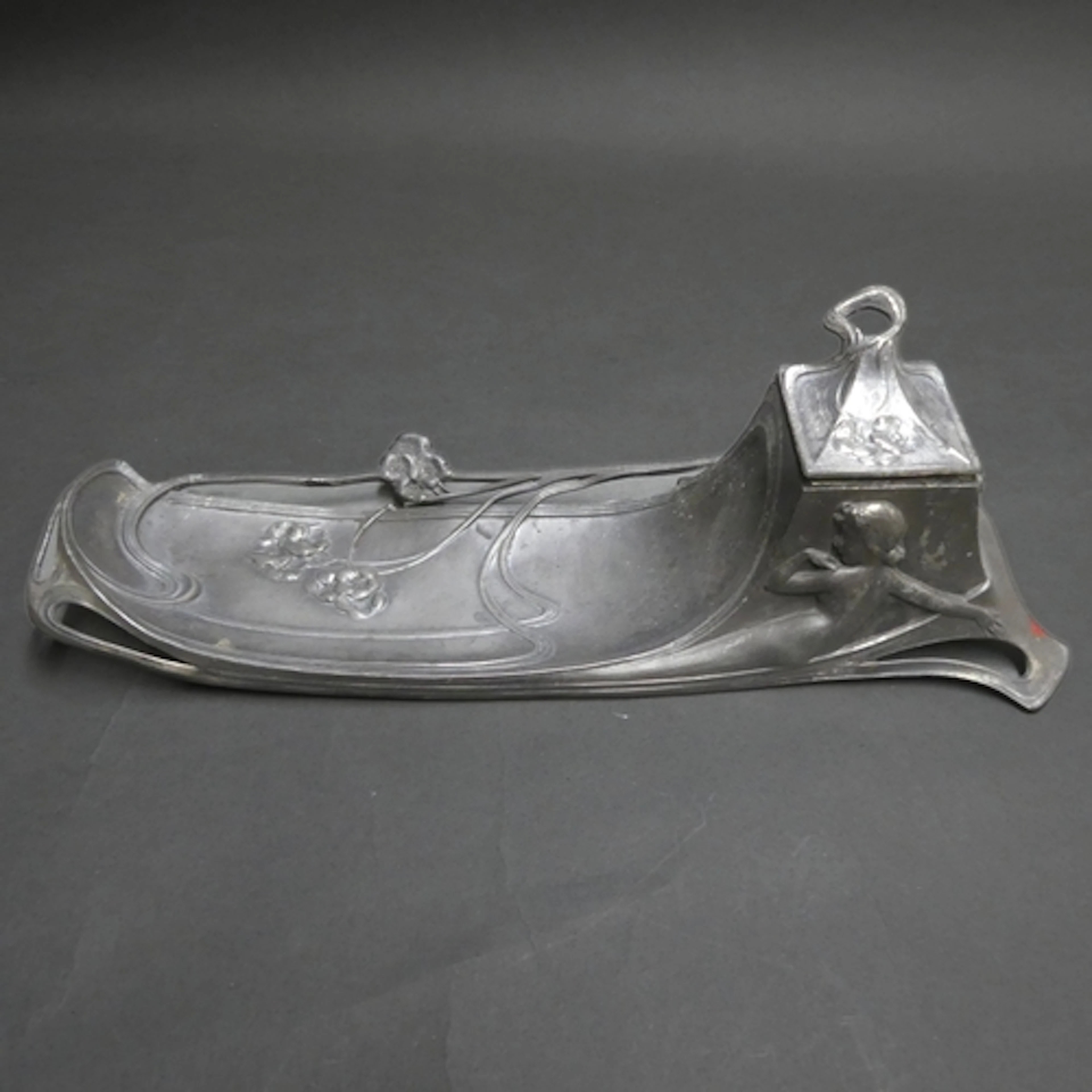 WMF - An Art Nouveau Britannia metal desk stand, floral and ...