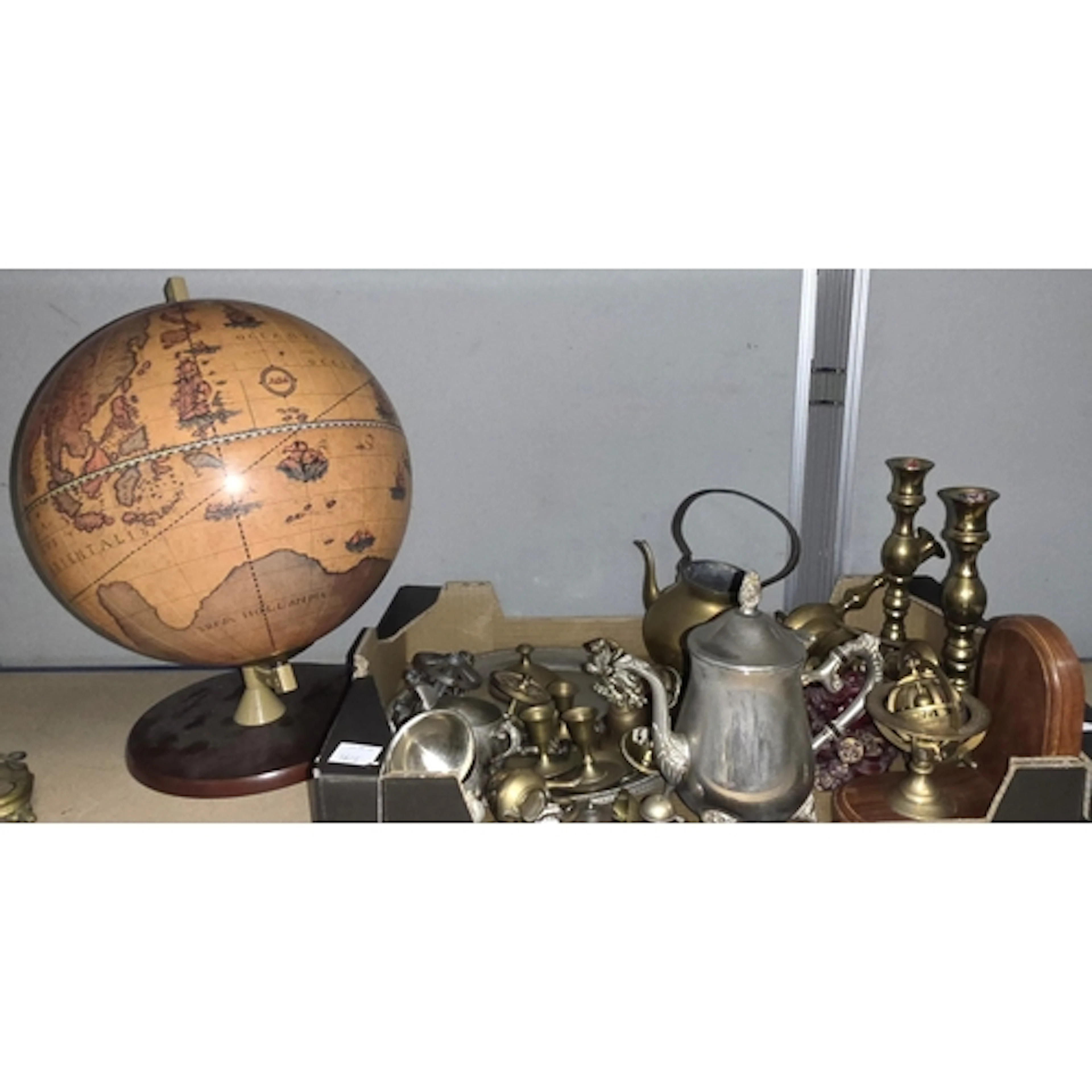 A silver plated 3 piece tea service and tray; a selection of...