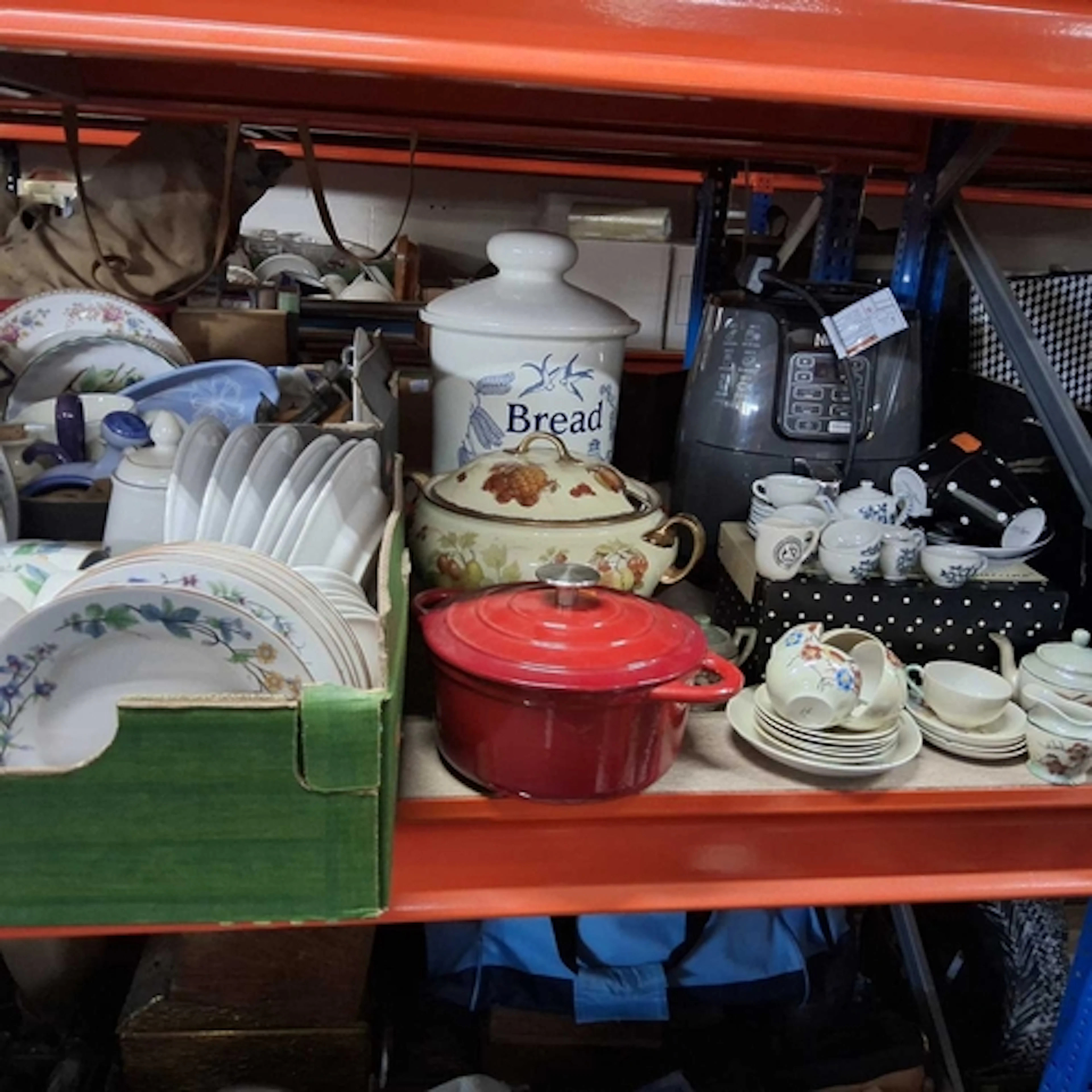 FOUR BOXES AND LOOSE DINNER AND TEAWARE to include a red ena...