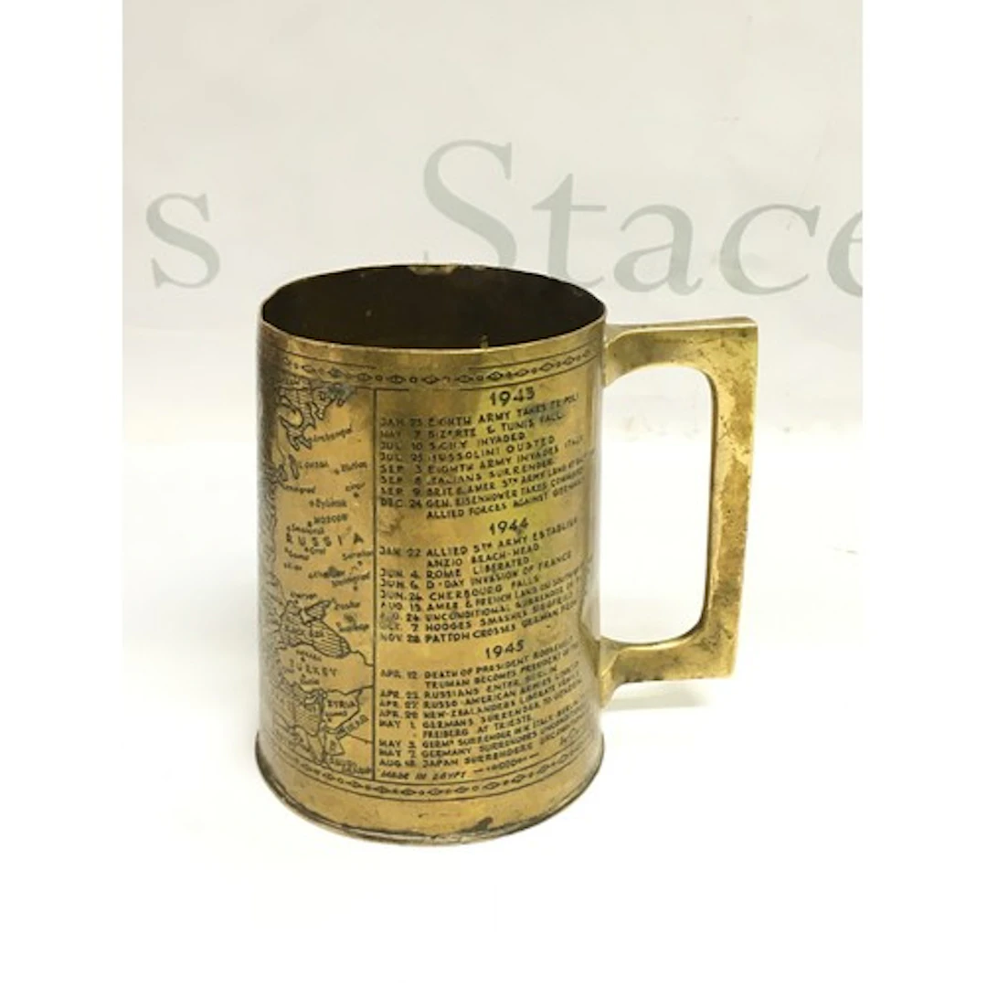 A Trench Art tankard by Granger of Egypt depicting a brief y...